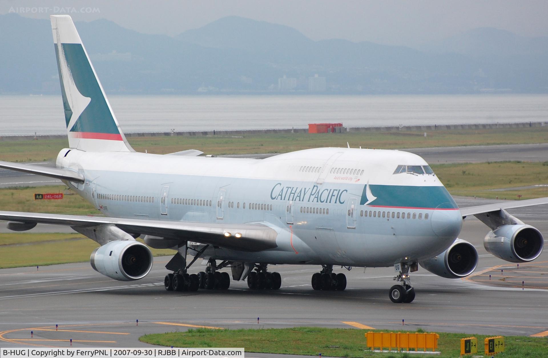 B-HUG, 1993 Boeing 747-467 C/N 25870, Cathay Pacific B744 arriving in KIX