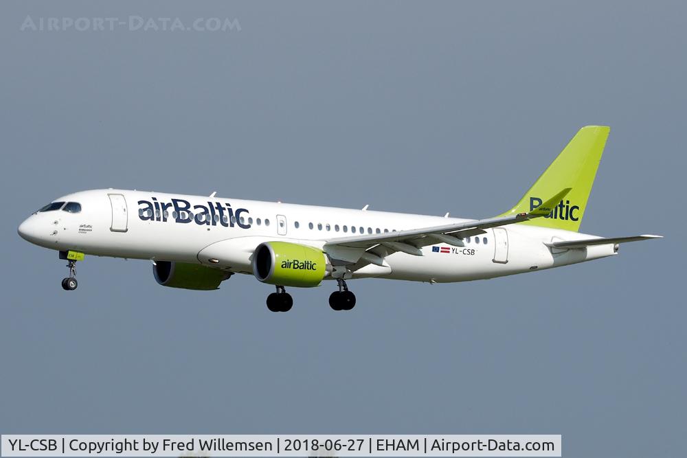 YL-CSB, 2016 Bombardier CSeries CS300 (BD-500-1A11) C/N 55004, AIR BALTIC