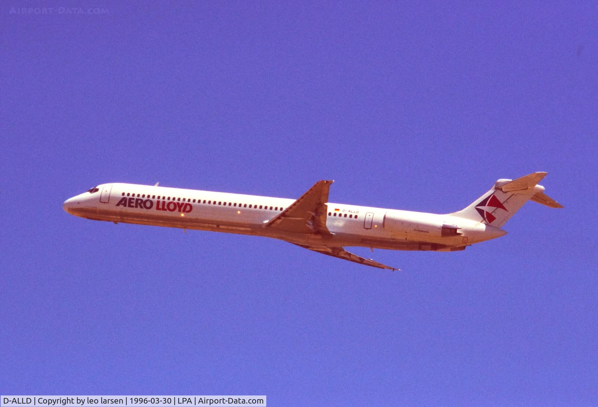 D-ALLD, 1986 McDonnell Douglas MD-83 (DC-9-83) C/N 49402, Las Palmas 30.3.1996