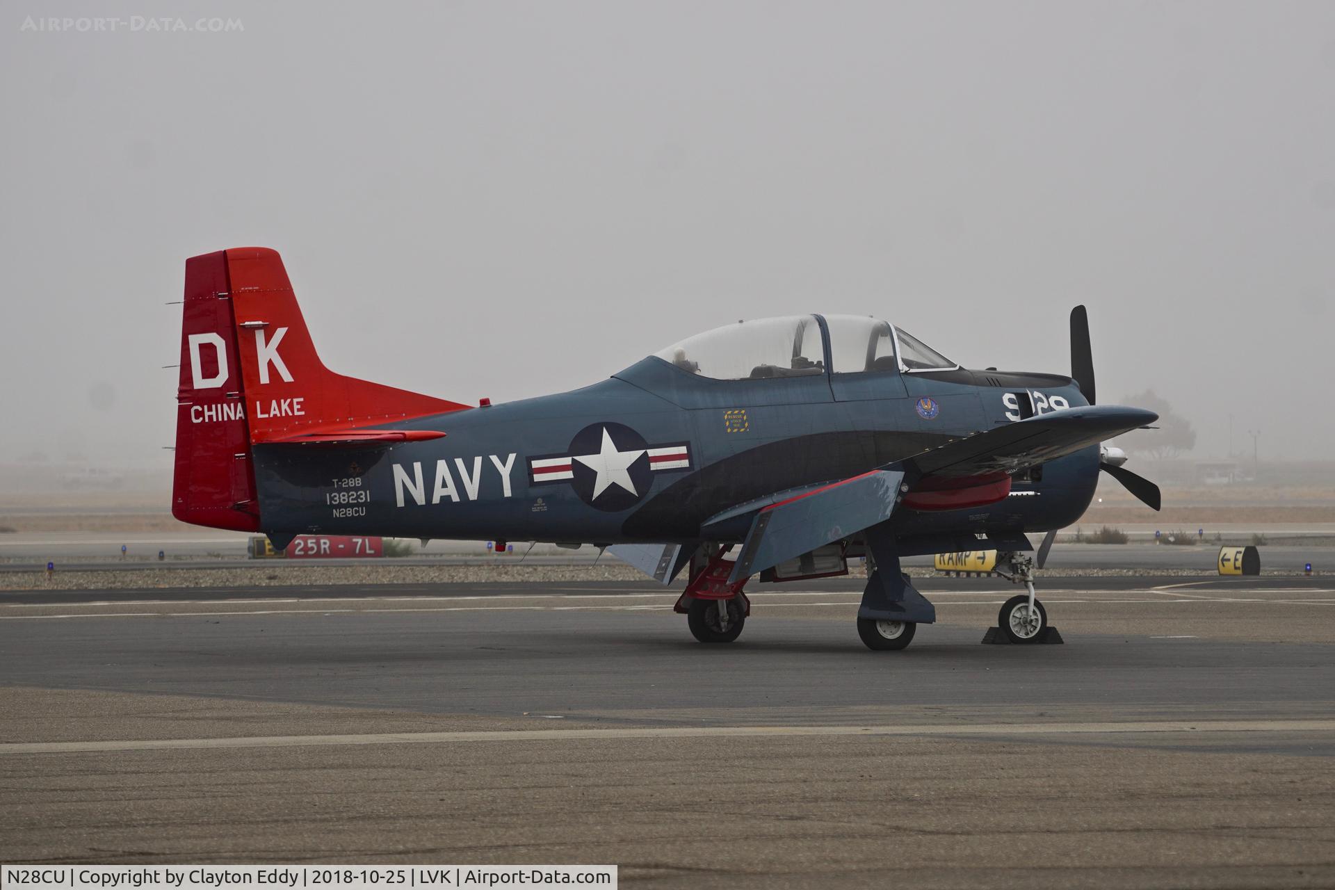 N28CU, 1956 North American T-28B C/N 200302, Livermore Airport California 2018.