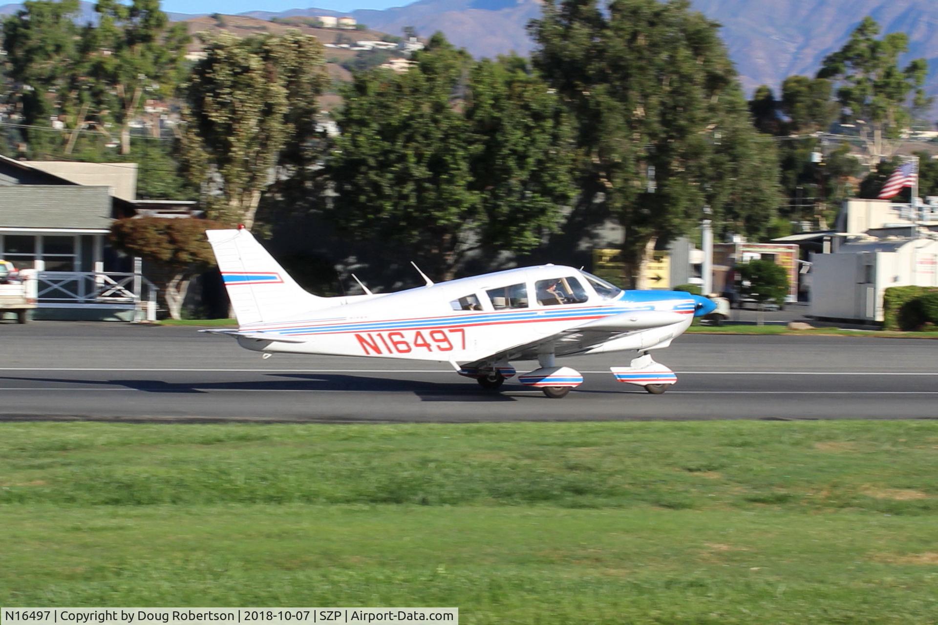 N16497, 1973 Piper PA-28-235 Cherokee Charger C/N 28-7310101, 1973 Piper PA-28-235 CHARGER, Lycoming O-540-D4B5 235 Hp, landing roll Rwy 04