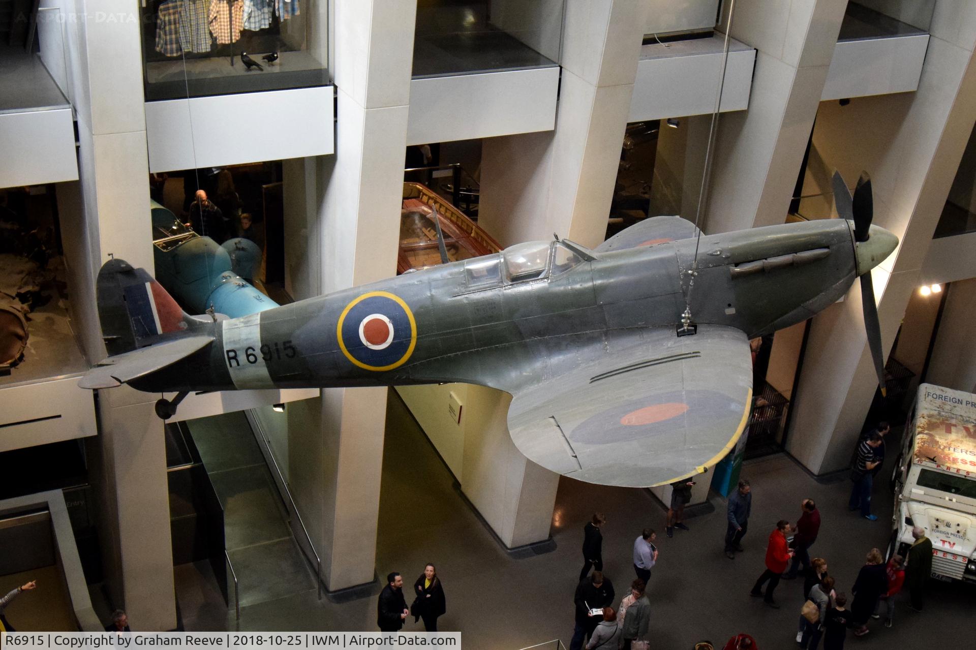 R6915, 1940 Supermarine 300 Spitfire Mk1A C/N 6S/80914, On display at the Imperial War Museum, London.