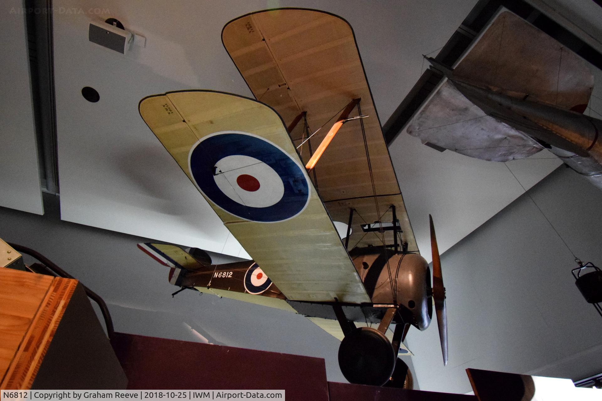 N6812, Sopwith Camel 2F1 C/N Not found N6812, On display at the Imperial War Museum, London.