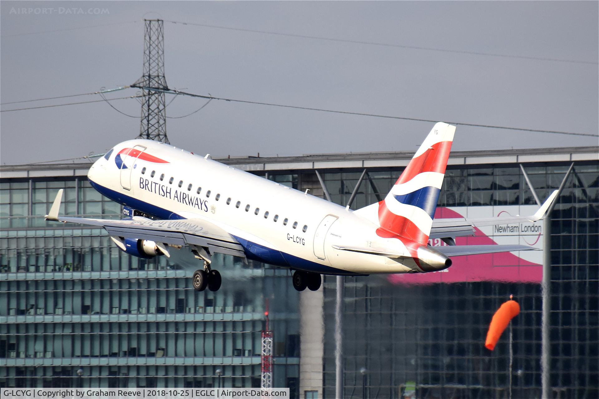 G-LCYG, 2009 Embraer 170STD (ERJ-170-100STD) C/N 17000300, Departing from London City Airport.