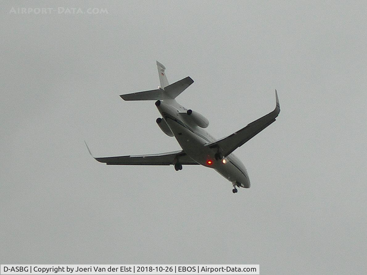 D-ASBG, 2004 Dassault Falcon 900EX C/N 141, Moments before touchdown rwy 26