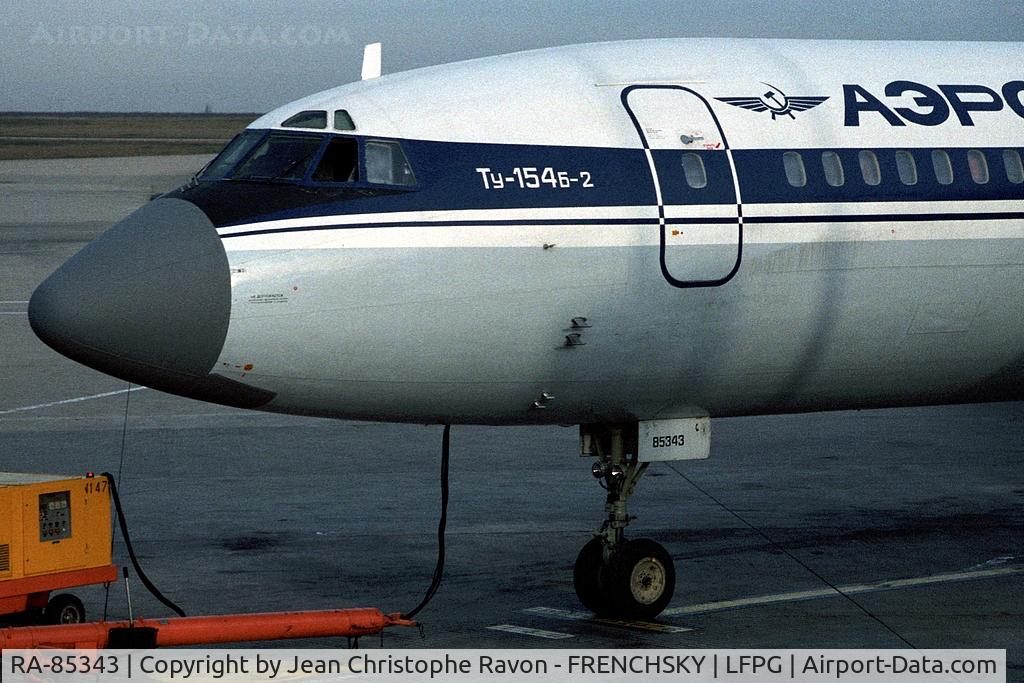 RA-85343, 1979 Tupolev Tu-154B-2 C/N 79A343, Aeroflot at CDG T1 (broken up 2006)