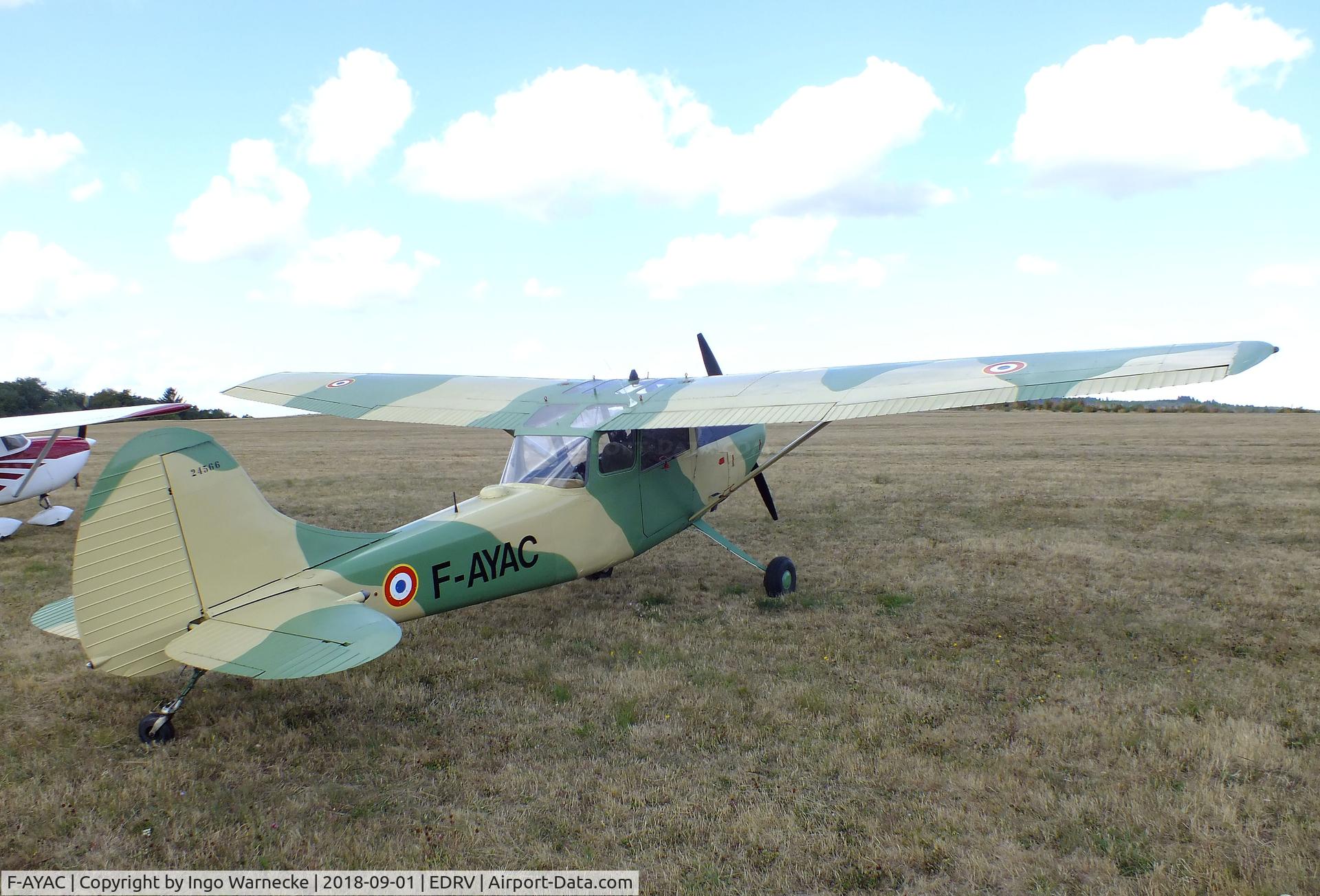 F-AYAC, Cessna O-1E Bird Dog C/N 24566, Cessna O-1E Bird Dog at the 2018 Flugplatzfest Wershofen