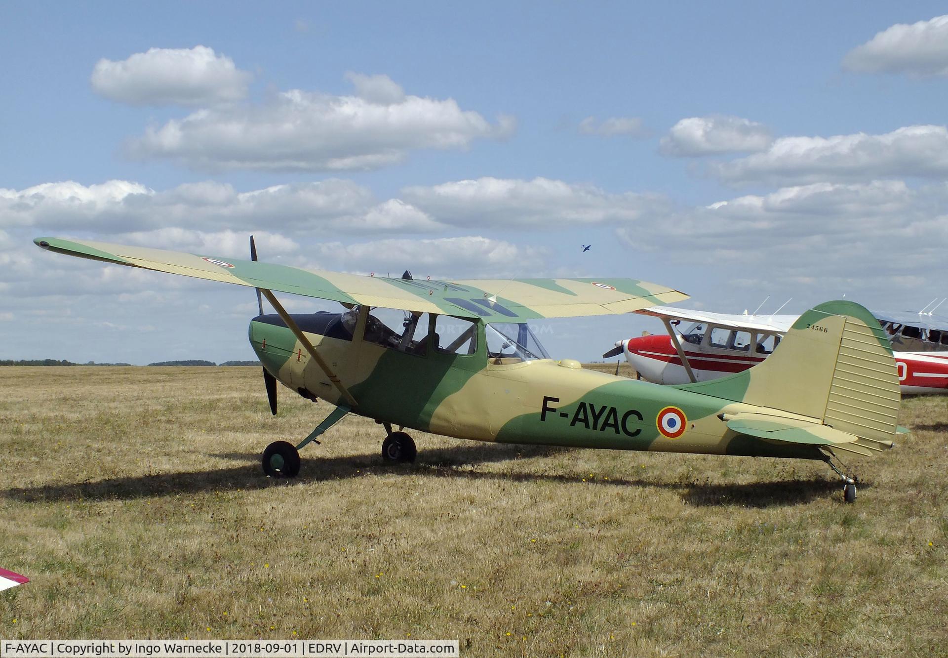 F-AYAC, Cessna O-1E Bird Dog C/N 24566, Cessna O-1E Bird Dog at the 2018 Flugplatzfest Wershofen