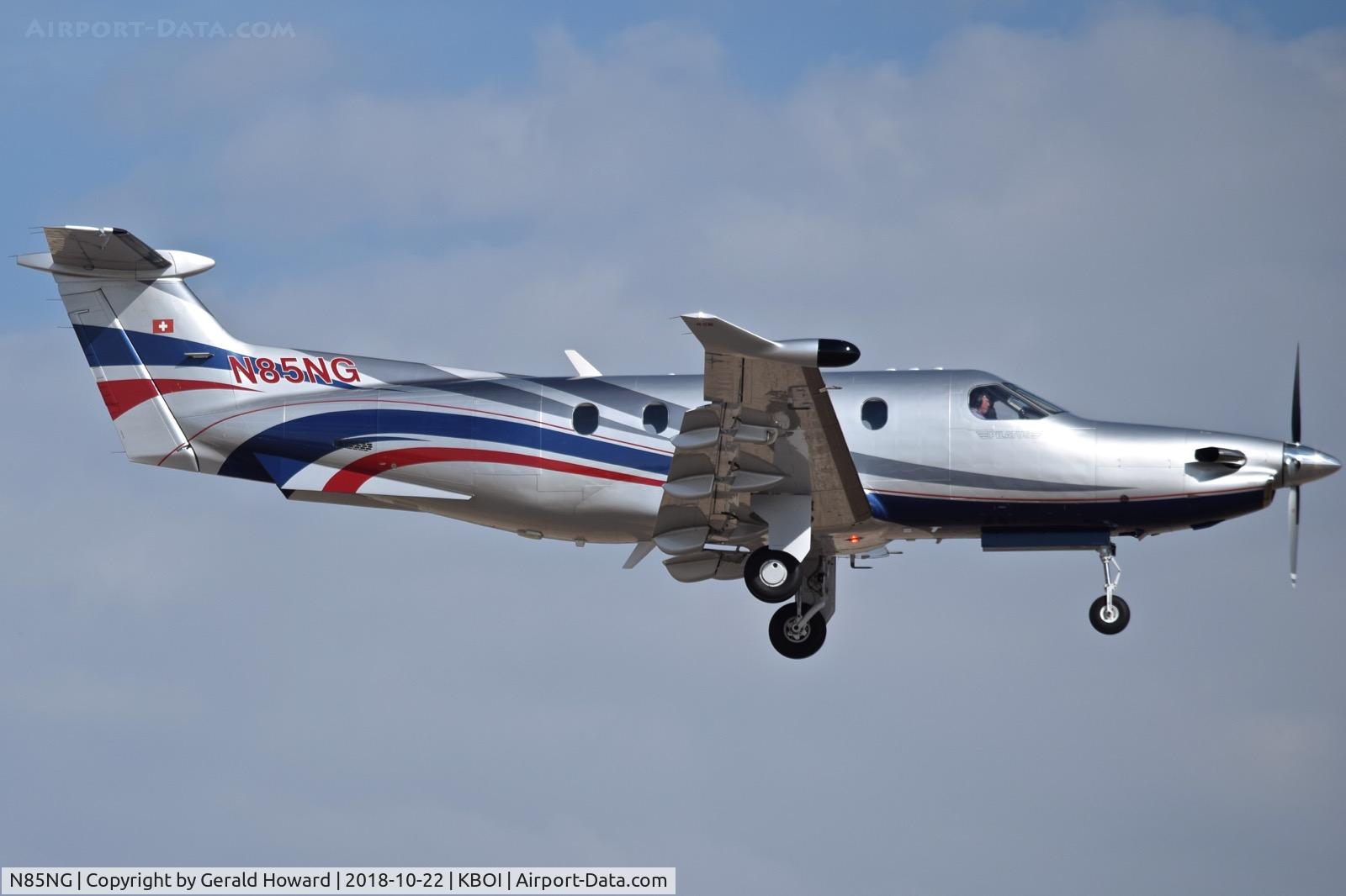 N85NG, 2014 Pilatus PC-12-47E C/N 1485, Landing RWY 10R.