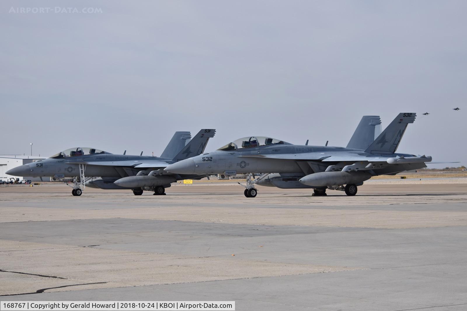 168767, 2015 Boeing EA-18G Growler C/N G-81, Parked on the south GA ramp with 168770. VAQ-134 