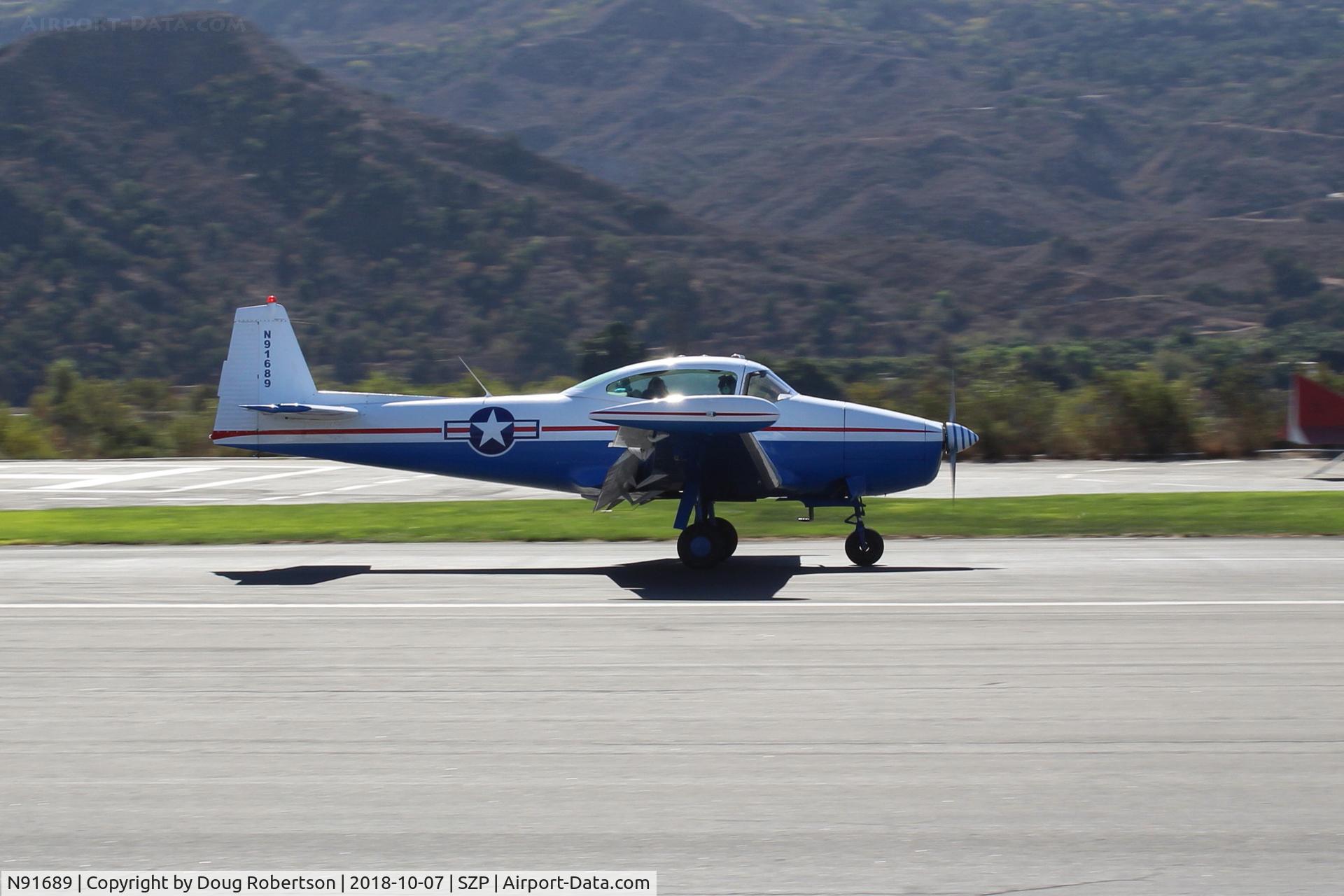N91689, 1946 North American Navion (NA-145) C/N NAV-4-431, 1946 North American NAVION, Continental E225 upgrade, landing roll Rwy 22, Young Eagles flight
