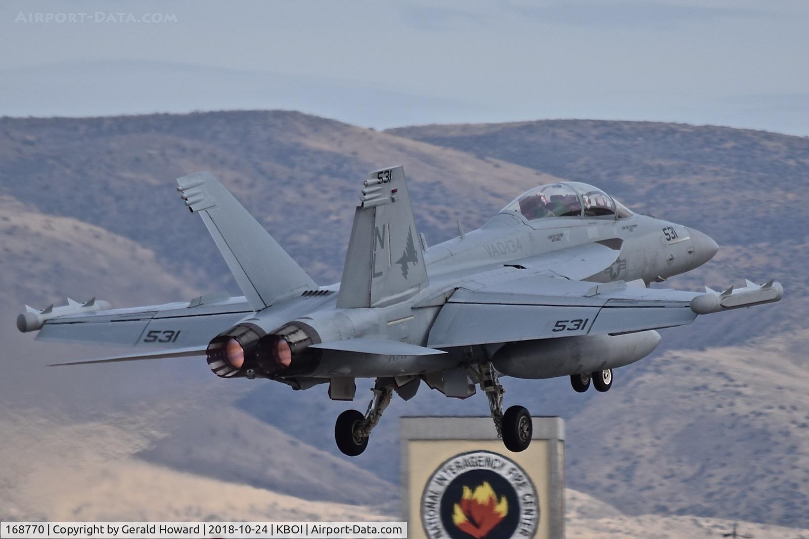168770, Boeing EA-18G Growler C/N G-84, Take off from RWY 10R.  VAQ-134 