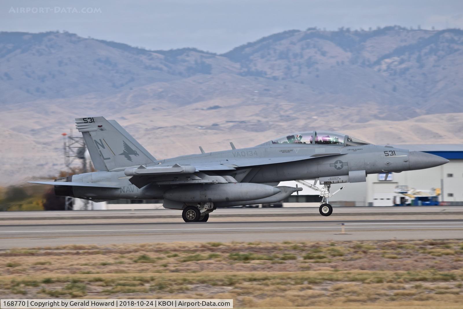 168770, Boeing EA-18G Growler C/N G-84, Take off run on RWY 10R.  VAQ-134 