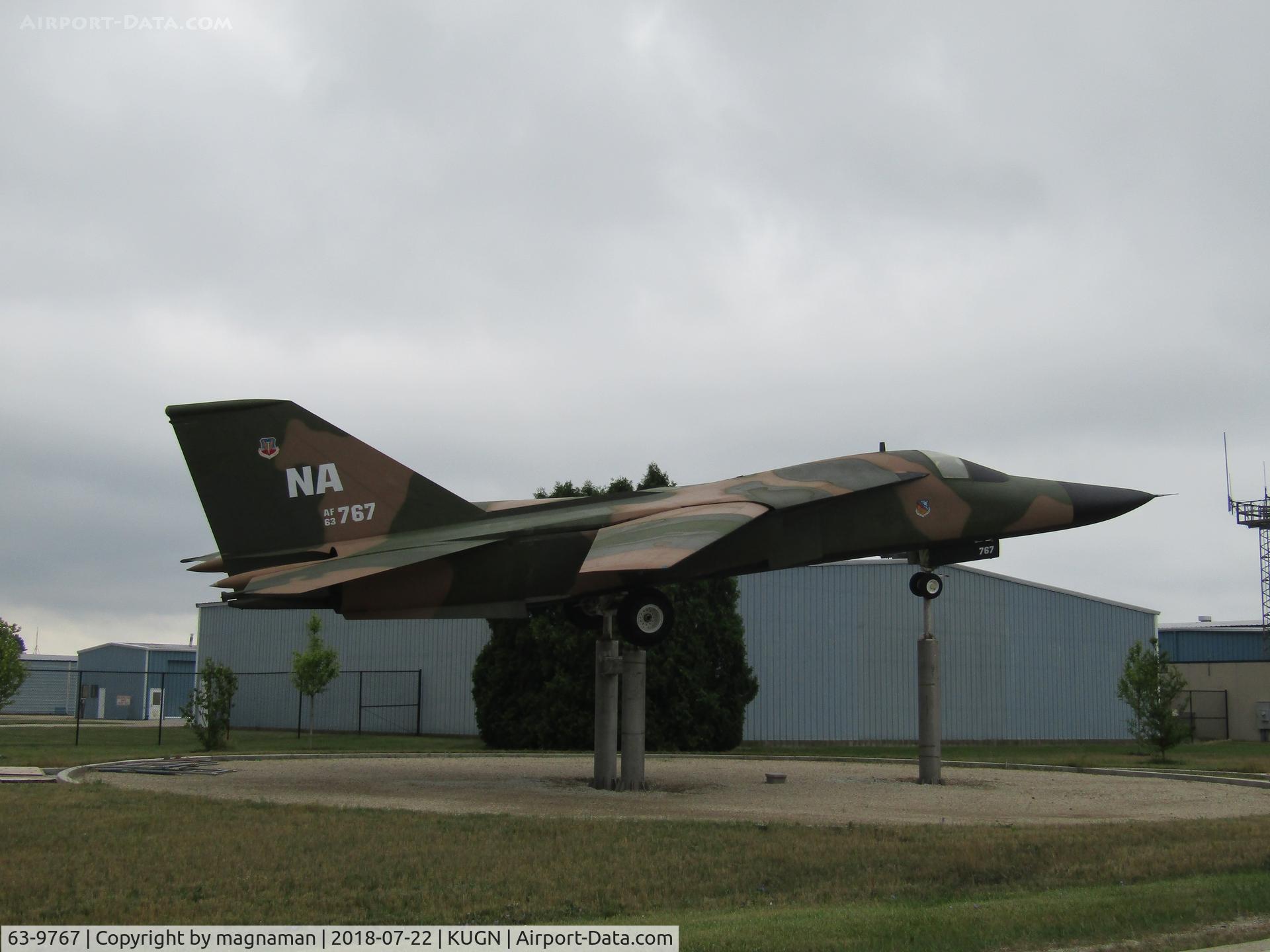 63-9767, 1965 General Dynamics F-111A Aardvark C/N A1-02, on display at Waukegan