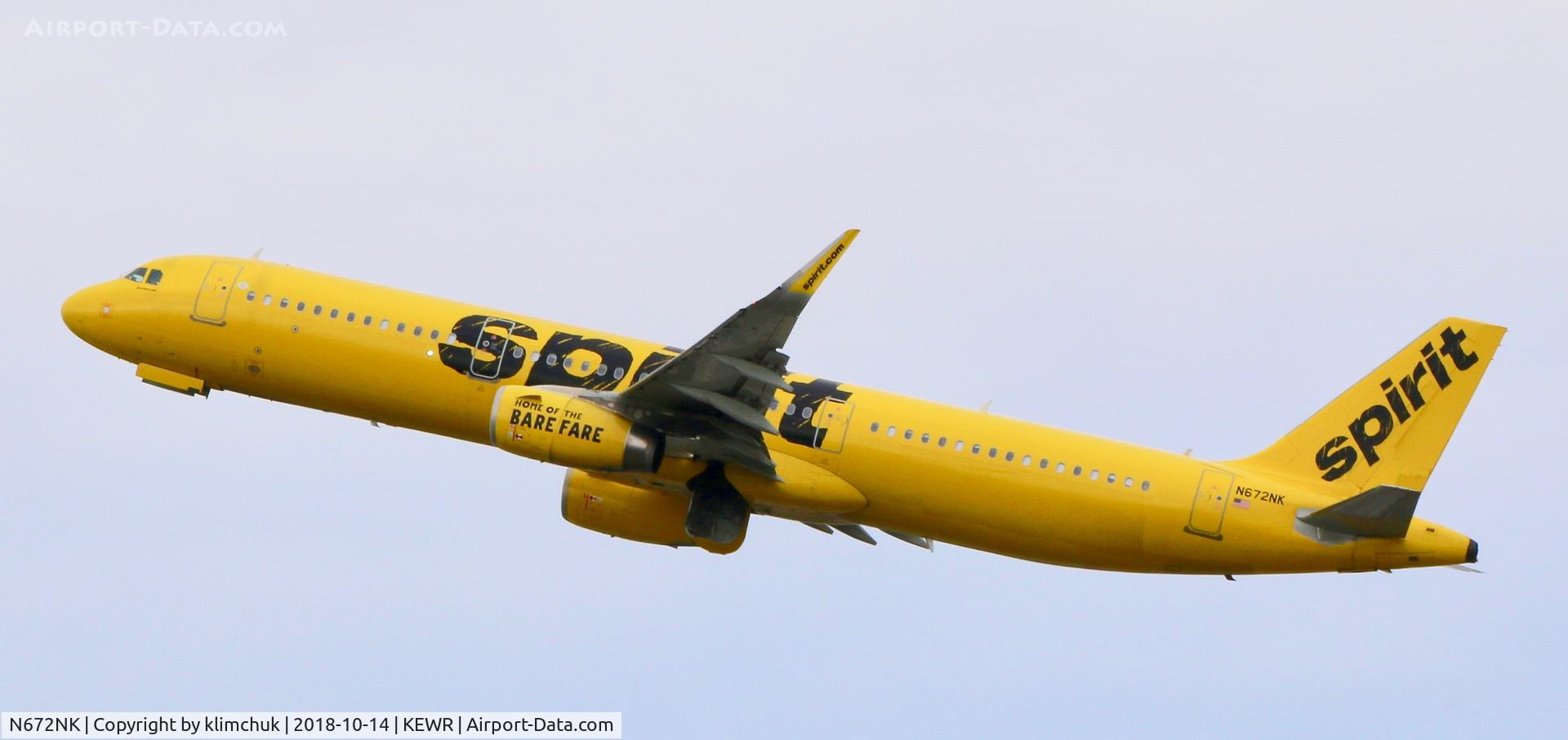 N672NK, 2017 Airbus A321-231 C/N 7522, Taking off