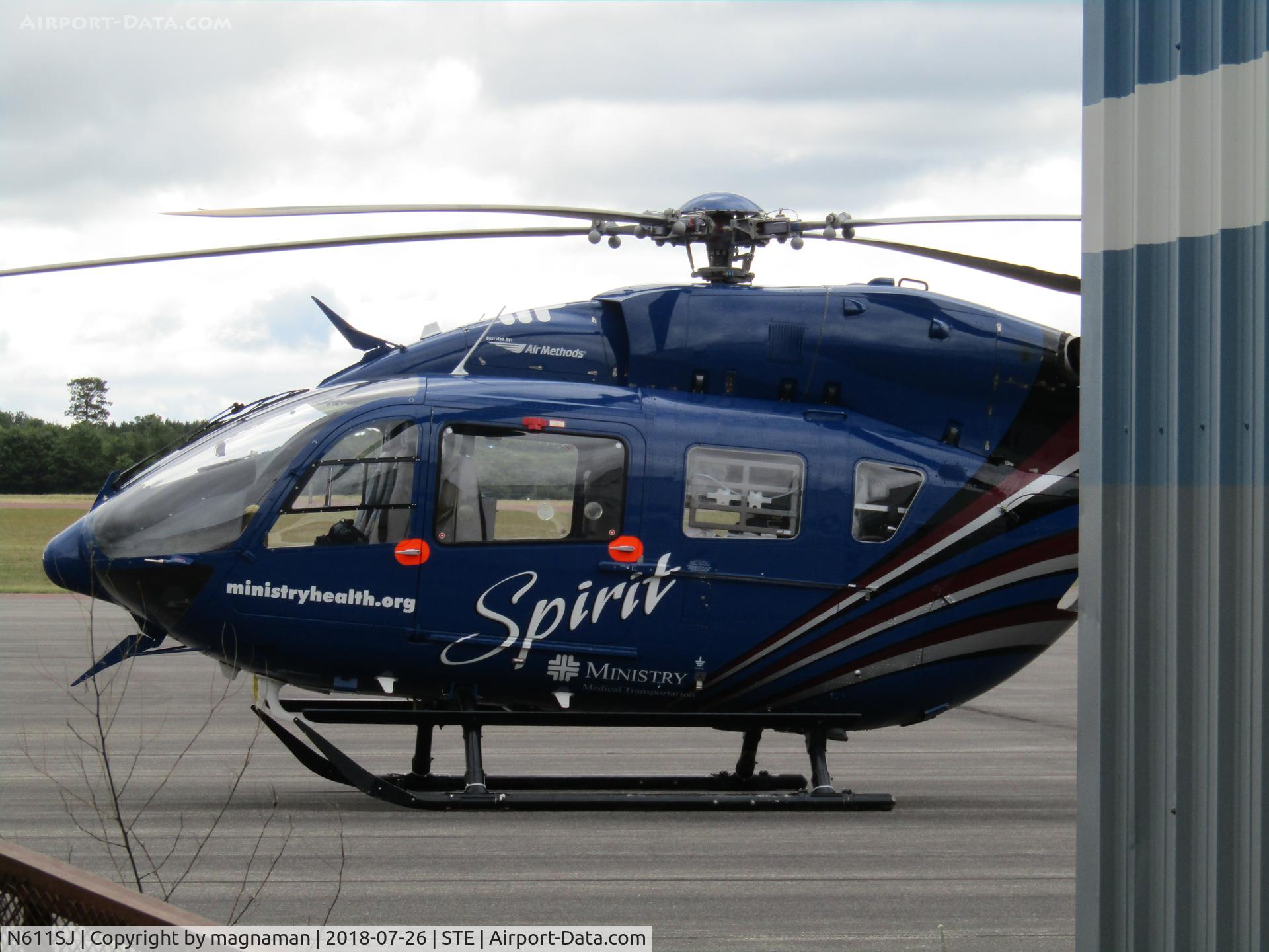 N611SJ, Eurocopter-Kawasaki EC-145 (BK-117C-2) C/N 9303, part hidden at stevens point