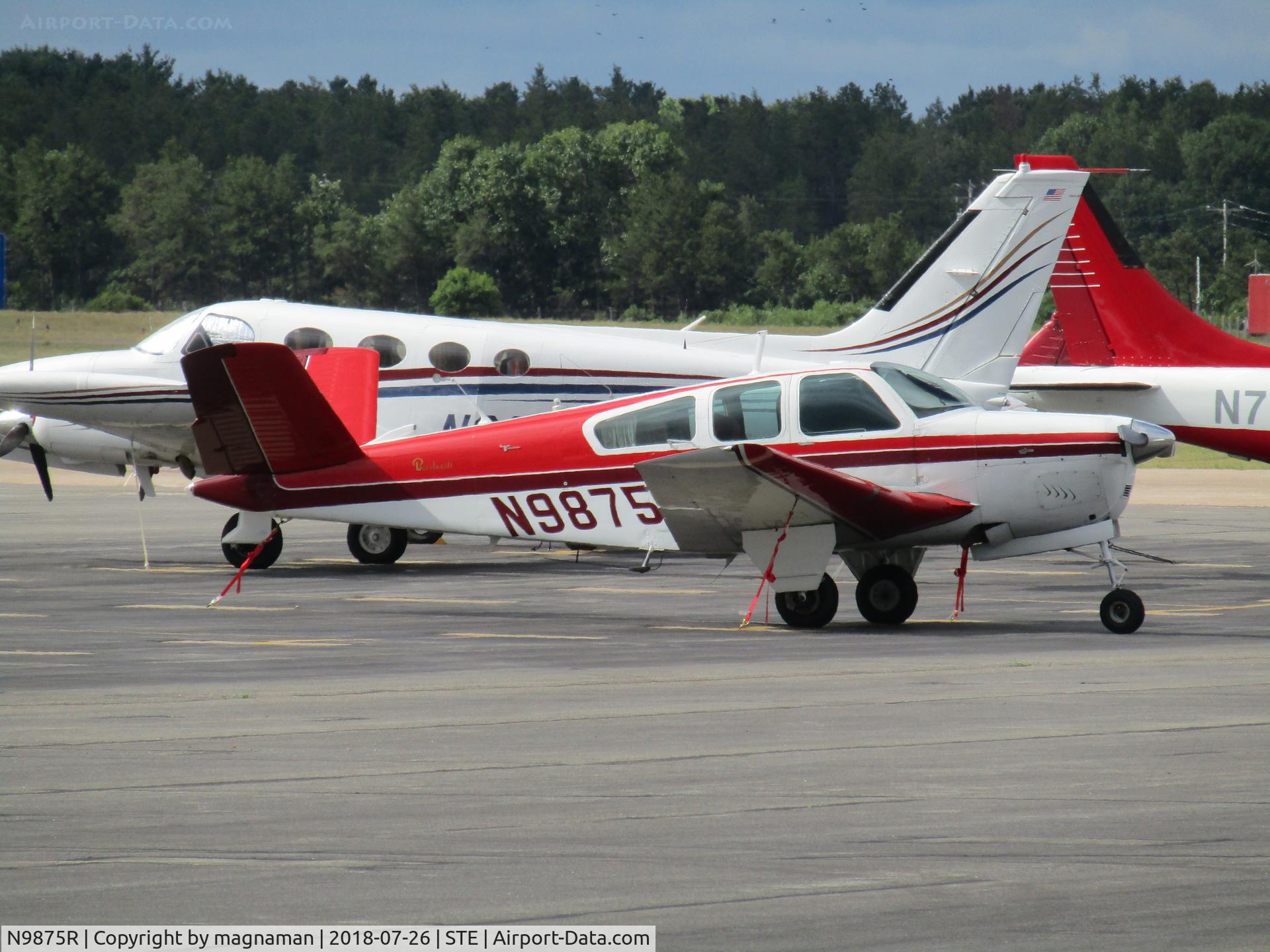N9875R, 1960 Beech M35 Bonanza C/N D-6429, dude on apron