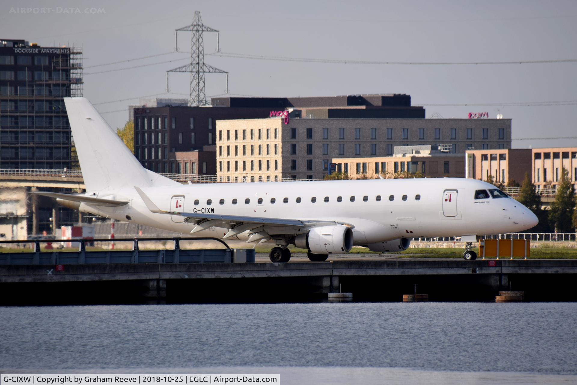 G-CIXW, 2008 Embraer 170LR (ERJ-170-100LR) C/N 17000230, Departing from London City Airport.
