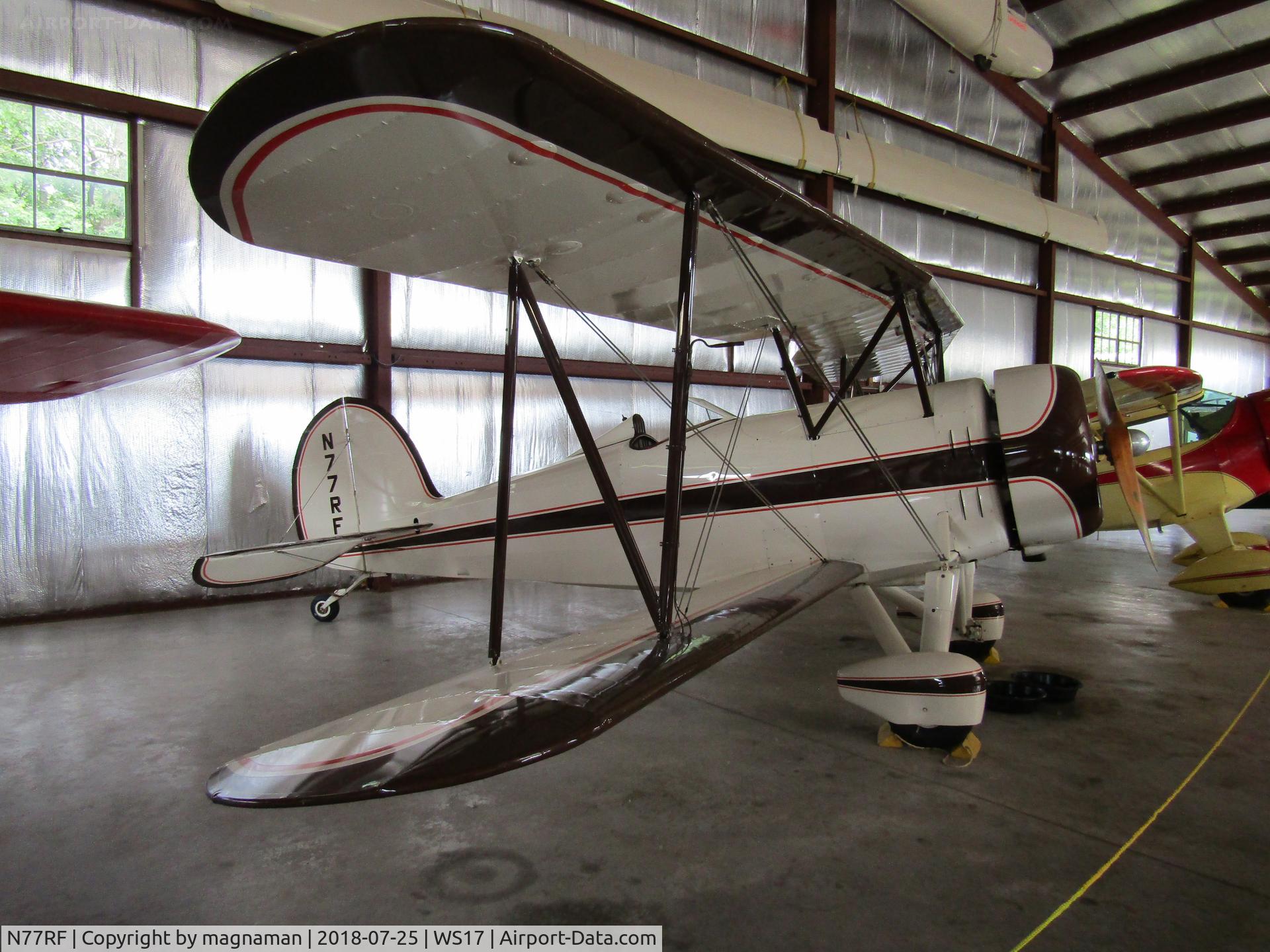N77RF, 1931 Great Lakes 2T-1A Sport Trainer C/N 260, in hangar at pioneer