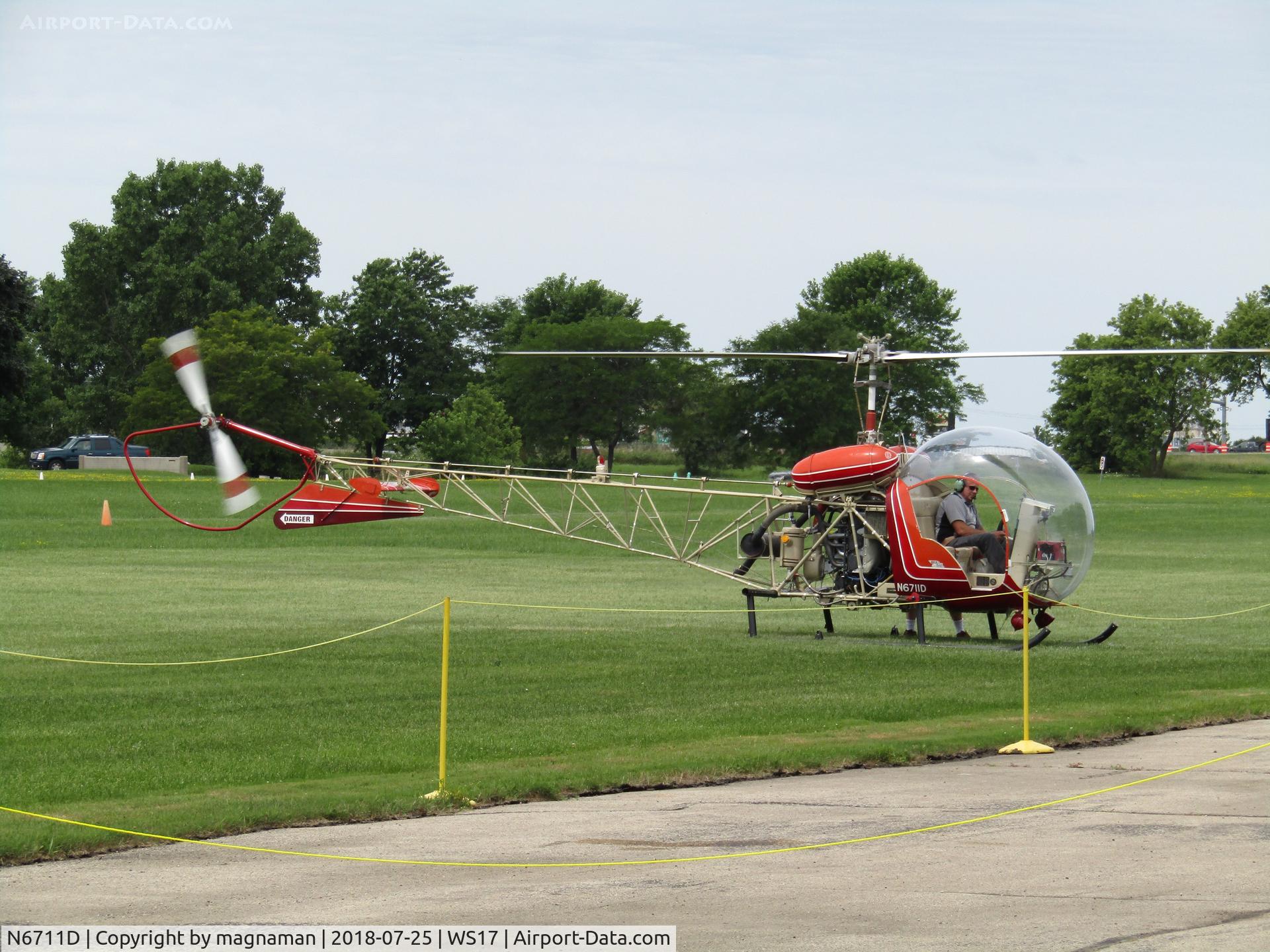 N6711D, 1958 Bell 47G-2 C/N 2192, at EAA 18