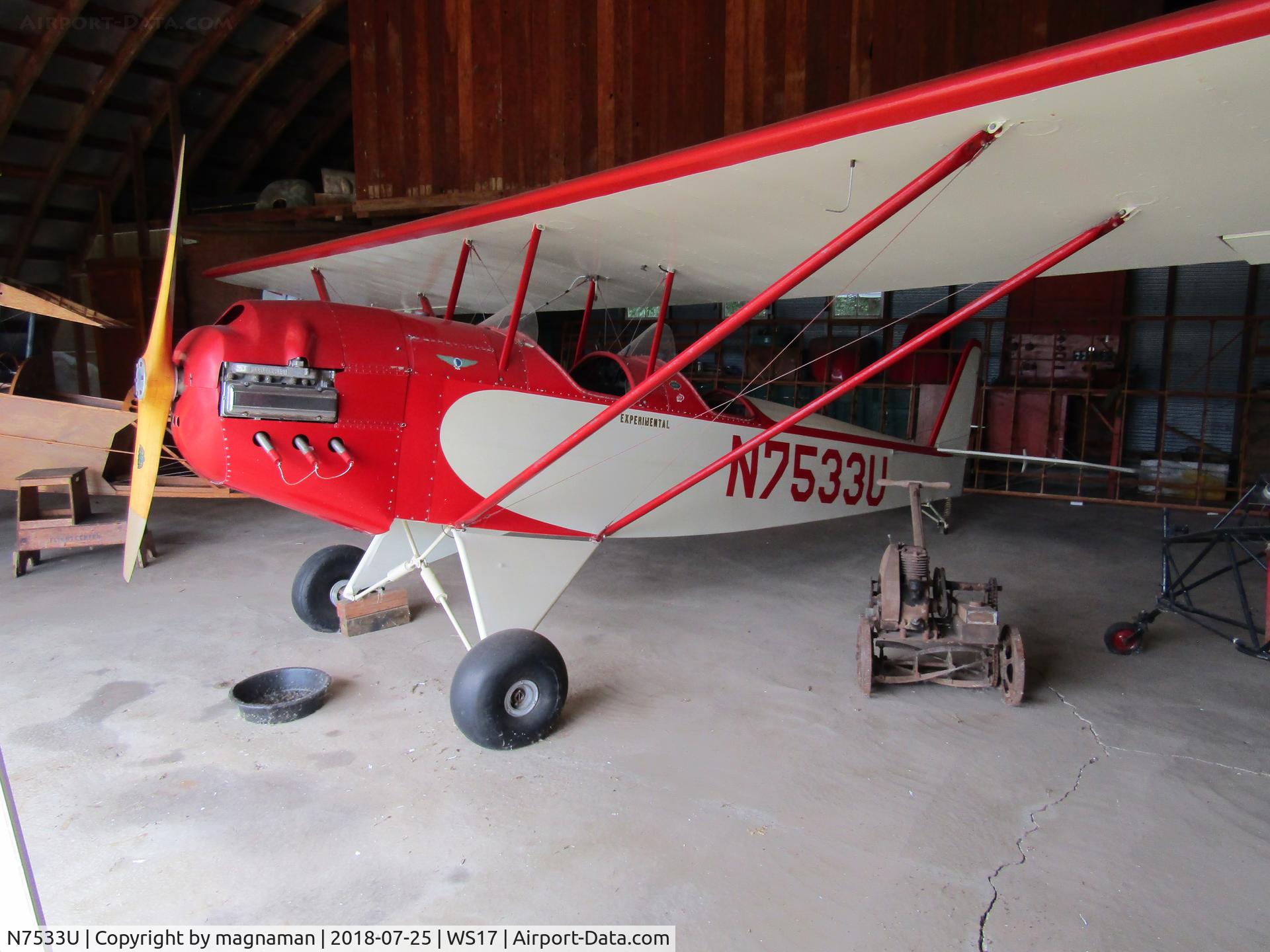 N7533U, 1966 Pietenpol B4A Air Camper C/N 20, in own hangar