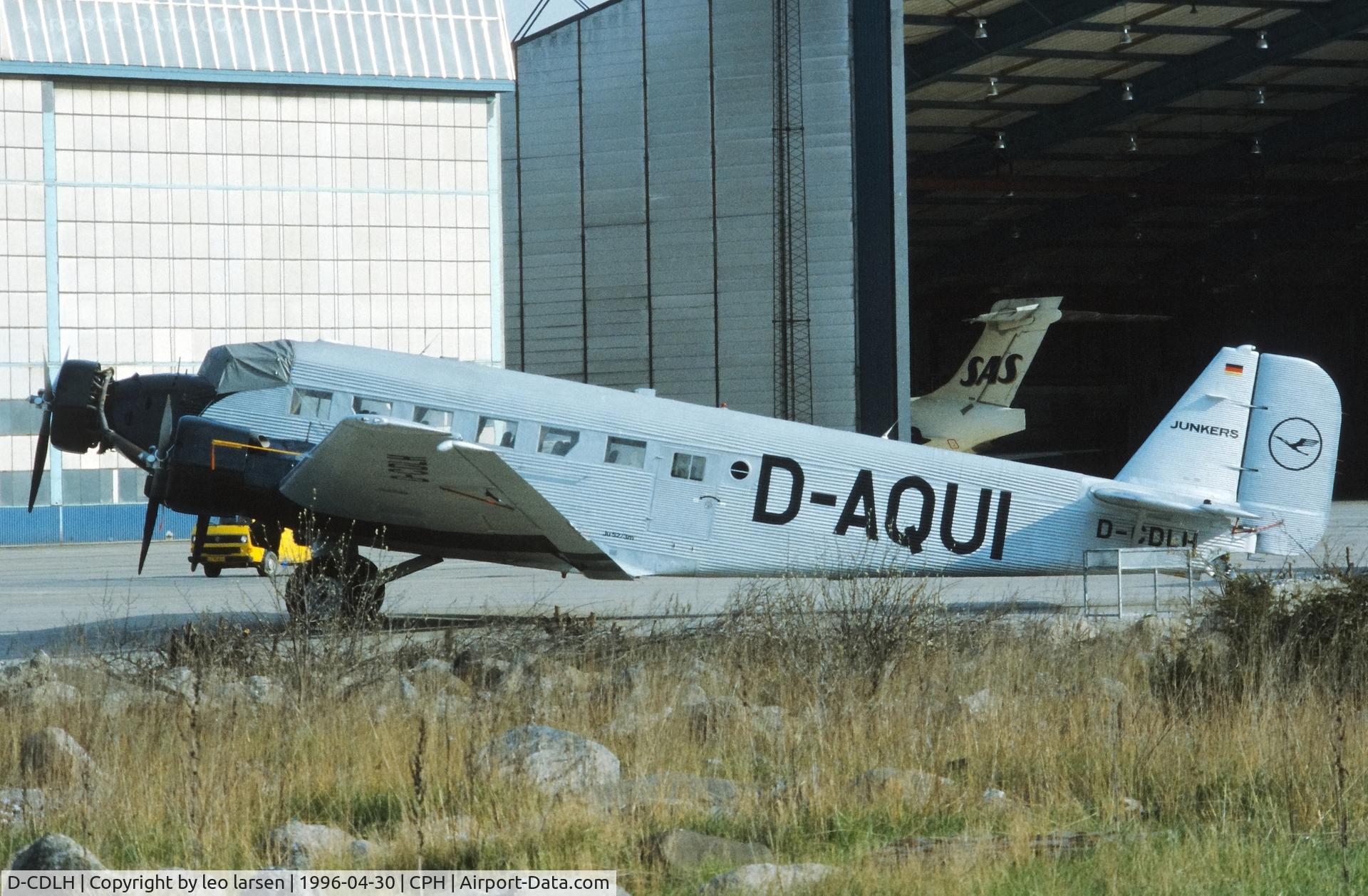 D-CDLH, 1936 Junkers Ju-52/3m C/N 130714, Copenhagen 30.4.1996