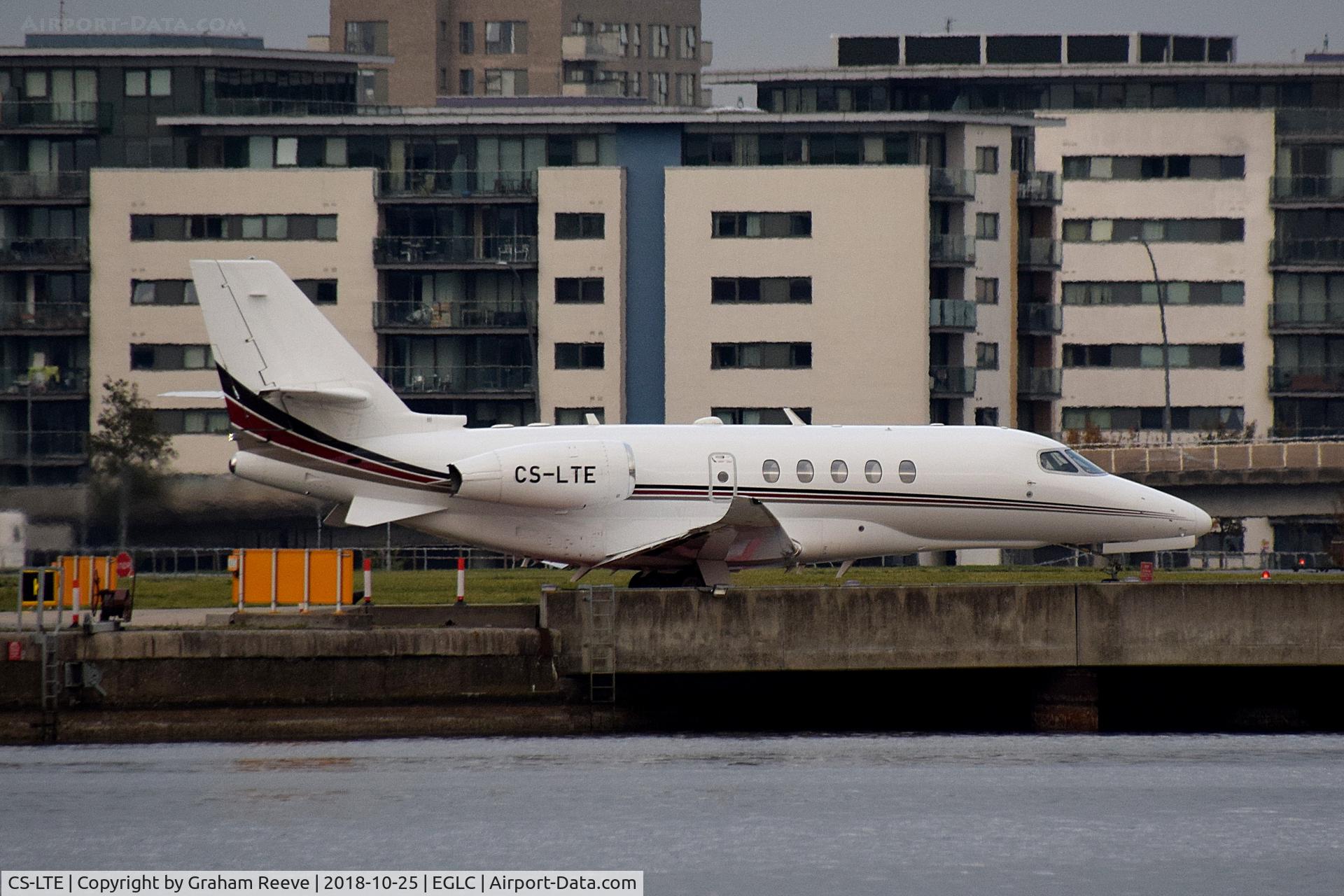 CS-LTE, 2017 Cessna 680A Citation Latitude C/N 680A-0109, Departing from London City Airport.