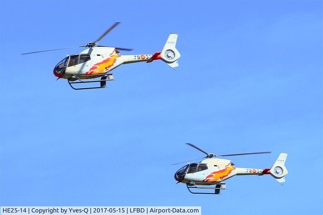 HE25-14, 2001 Eurocopter EC-120B Colibri C/N 1231, Spanish ASPA Team Eurocopter EC-120B Colibri, Take off rwy 23, Bordeaux-Mérignac Air Base 106 (LFBD-BOD) Open day 2017