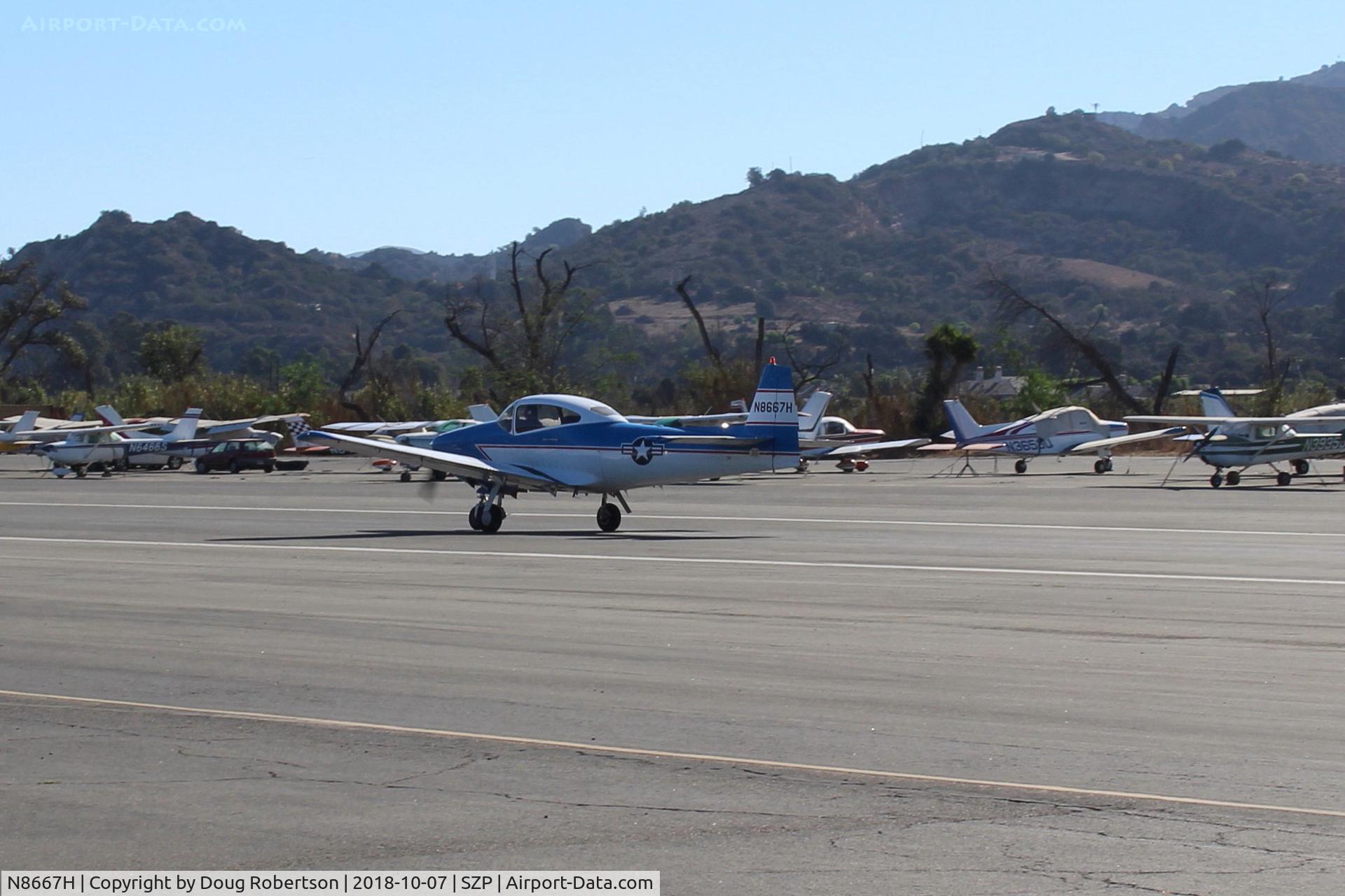 N8667H, 1947 North American Navion C/N NAV-4-667, 1947 North American NAVION, Continental IO-520 285 Hp upgrade, landing roll Rwy 04-Test Flight before giving Young Eagles rides