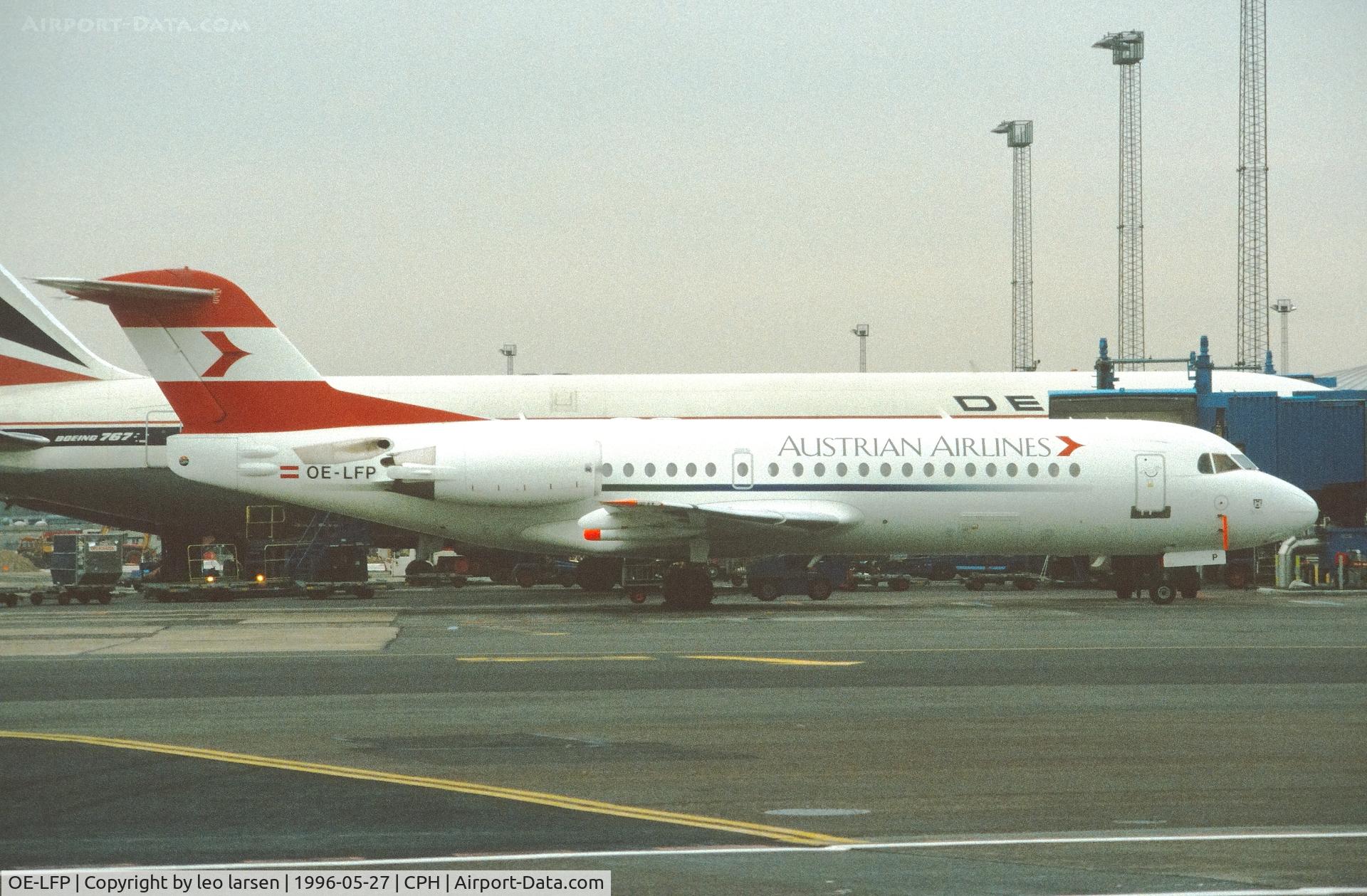 OE-LFP, Fokker 70 (F-28-0070) C/N 11560, Copenhagen 27.5.1996
