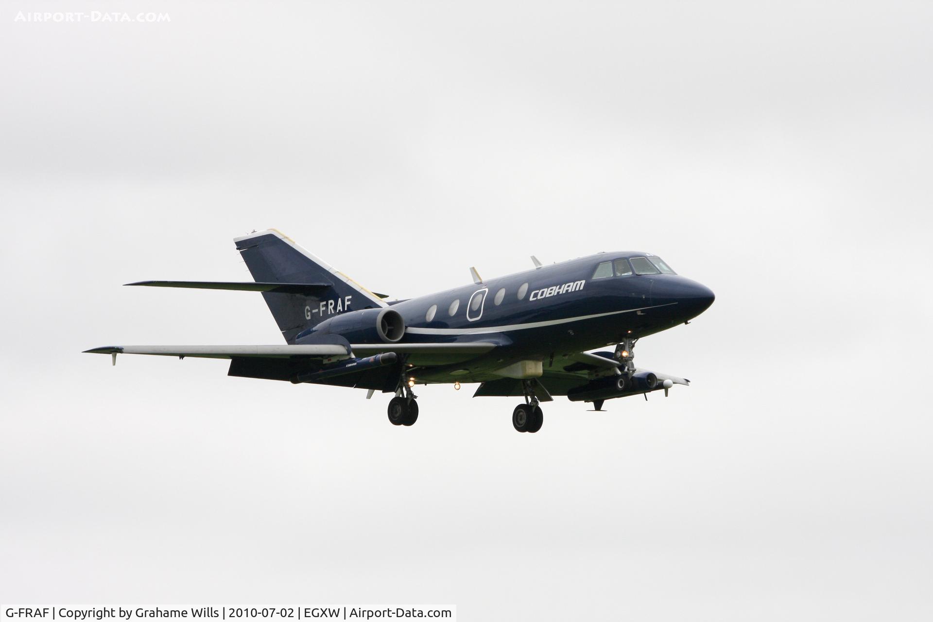 G-FRAF, 1974 Dassault Falcon (Mystere) 20E C/N 295, Dassault Falcon 20E G-FRAF Cobham Aviation, Waddington 2/7/10