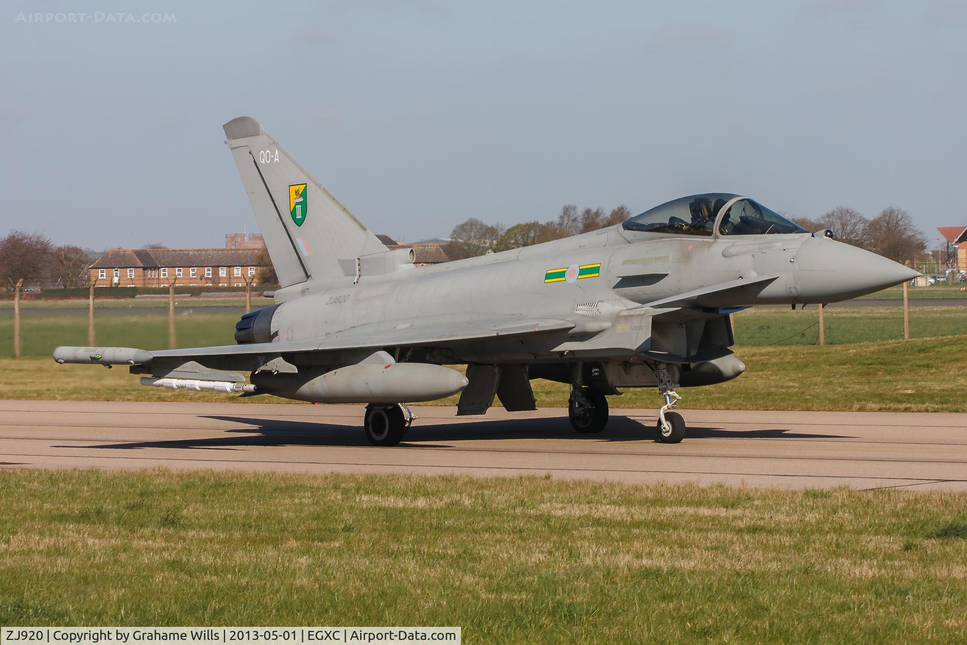 ZJ920, 2005 Eurofighter EF-2000 Typhoon FGR4 C/N 0067/BS011, Eurofighter Typhoon FGR4 ZJ920/QO-A 3 Sqd RAF, Coningsby 1/5/13