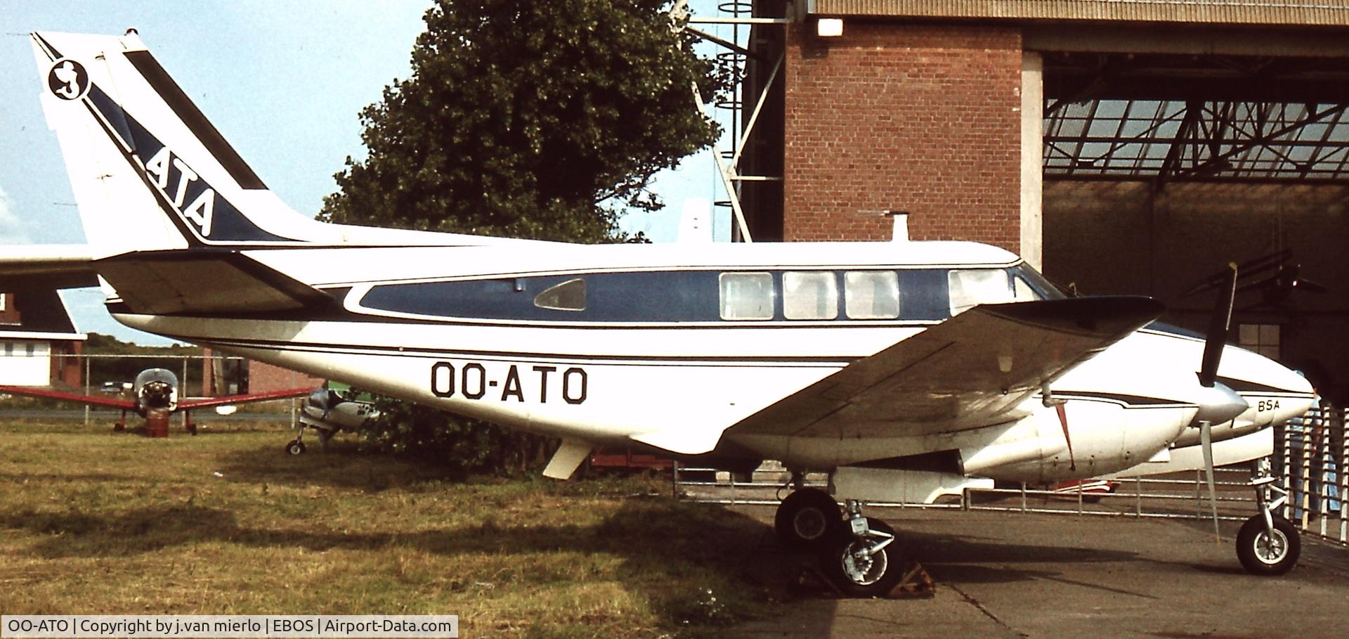 OO-ATO, 1965 Beech 65-A80 Queen Air C/N LD-205, based at Ostend, Belgium '70s