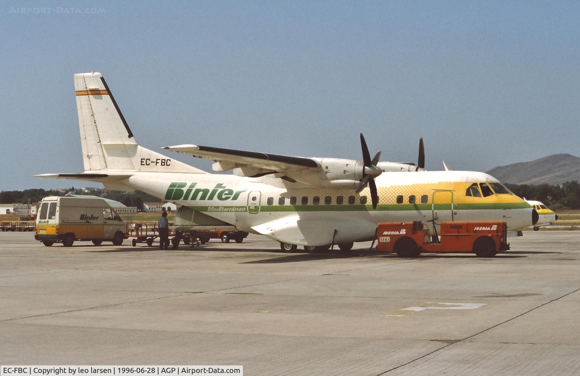 EC-FBC, 1990 Airtech CN-235-100 C/N 033, Malaga 28.6.1996