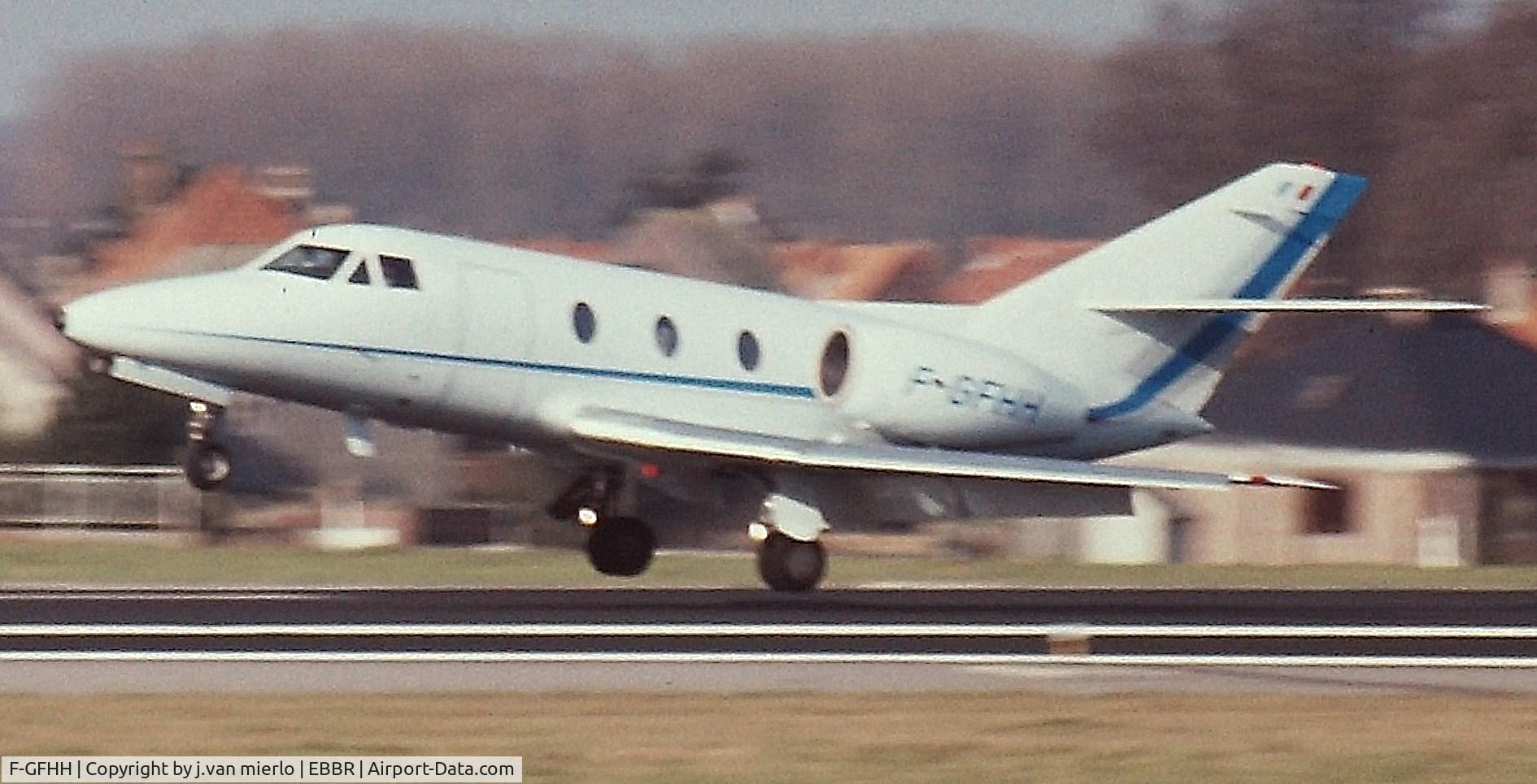 F-GFHH, 1978 Dassault Falcon 10 C/N 113, Landing Brussels 25L, Belgium