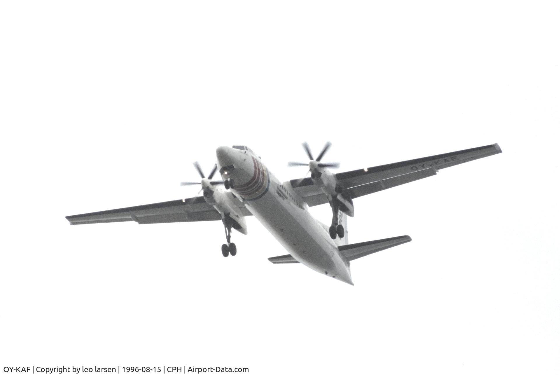 OY-KAF, 1989 Fokker 50 C/N 20163, Copenhagen 15.8.1996