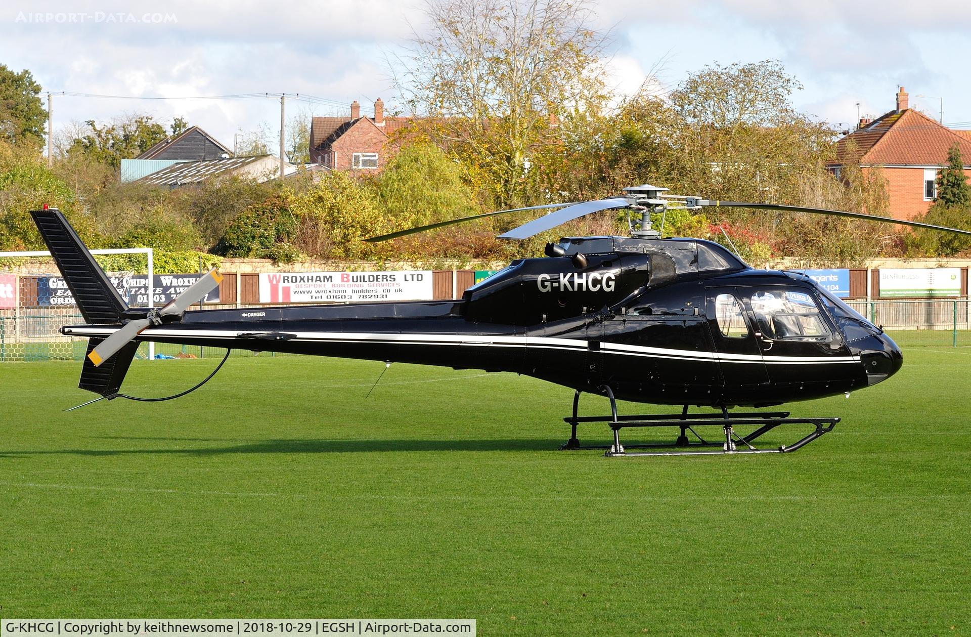 G-KHCG, 1982 Aerospatiale AS-355F-2 Ecureuil 2 C/N 5193, Off airport at Wroxham football ground.