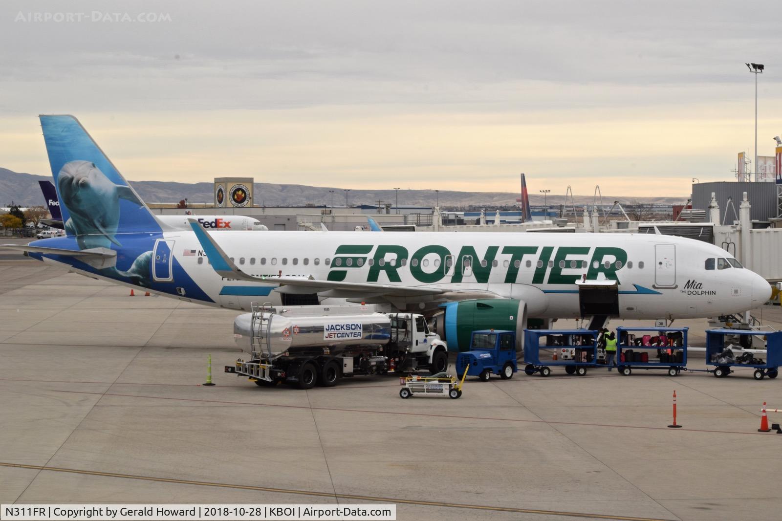 N311FR, 2017 Airbus A320-251N C/N 7642, Parked at the gate.