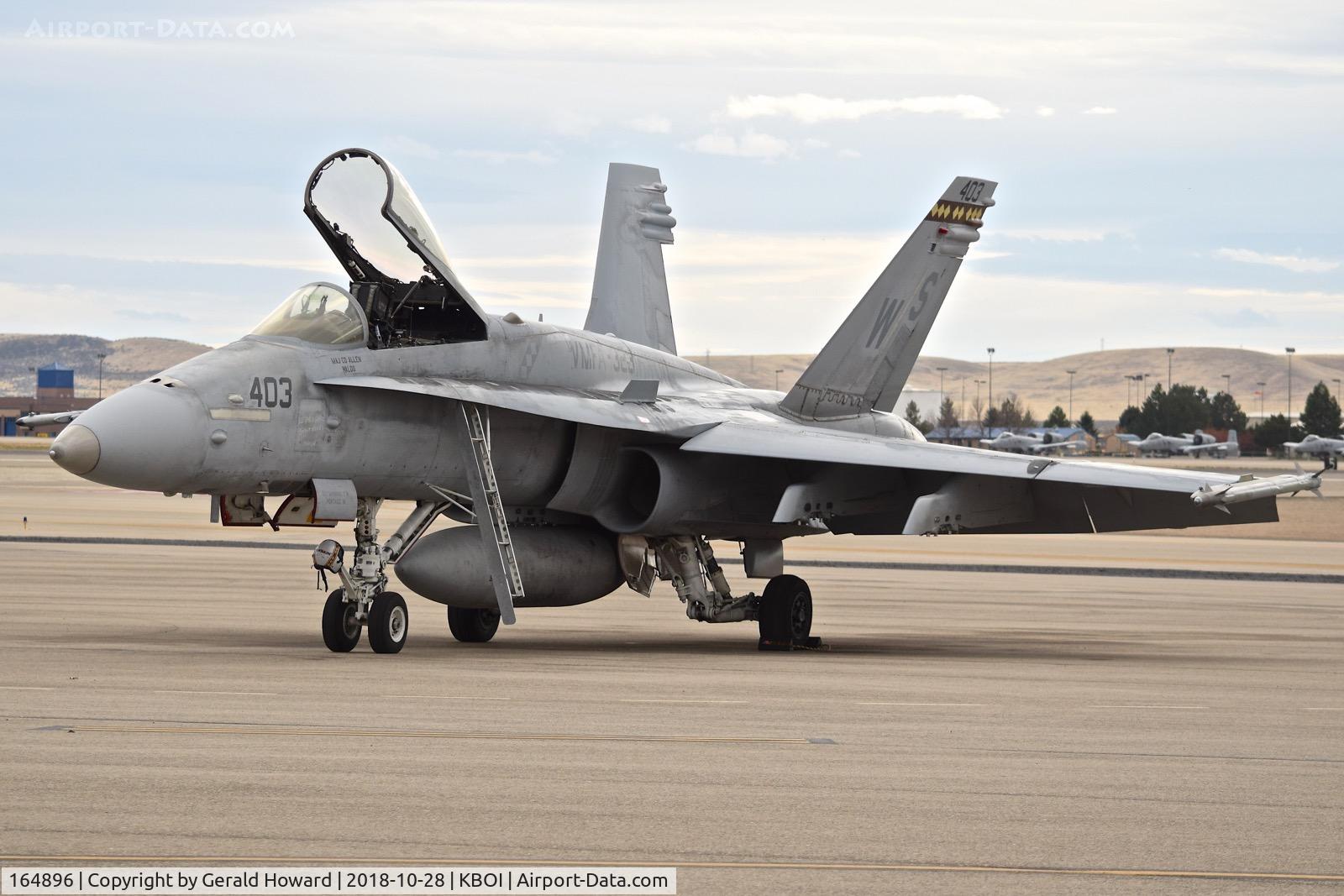 164896, McDonnell Douglas F/A-18C Hornet C/N 1228/C357, Parked on the north GA ramp.  VMFA-323 