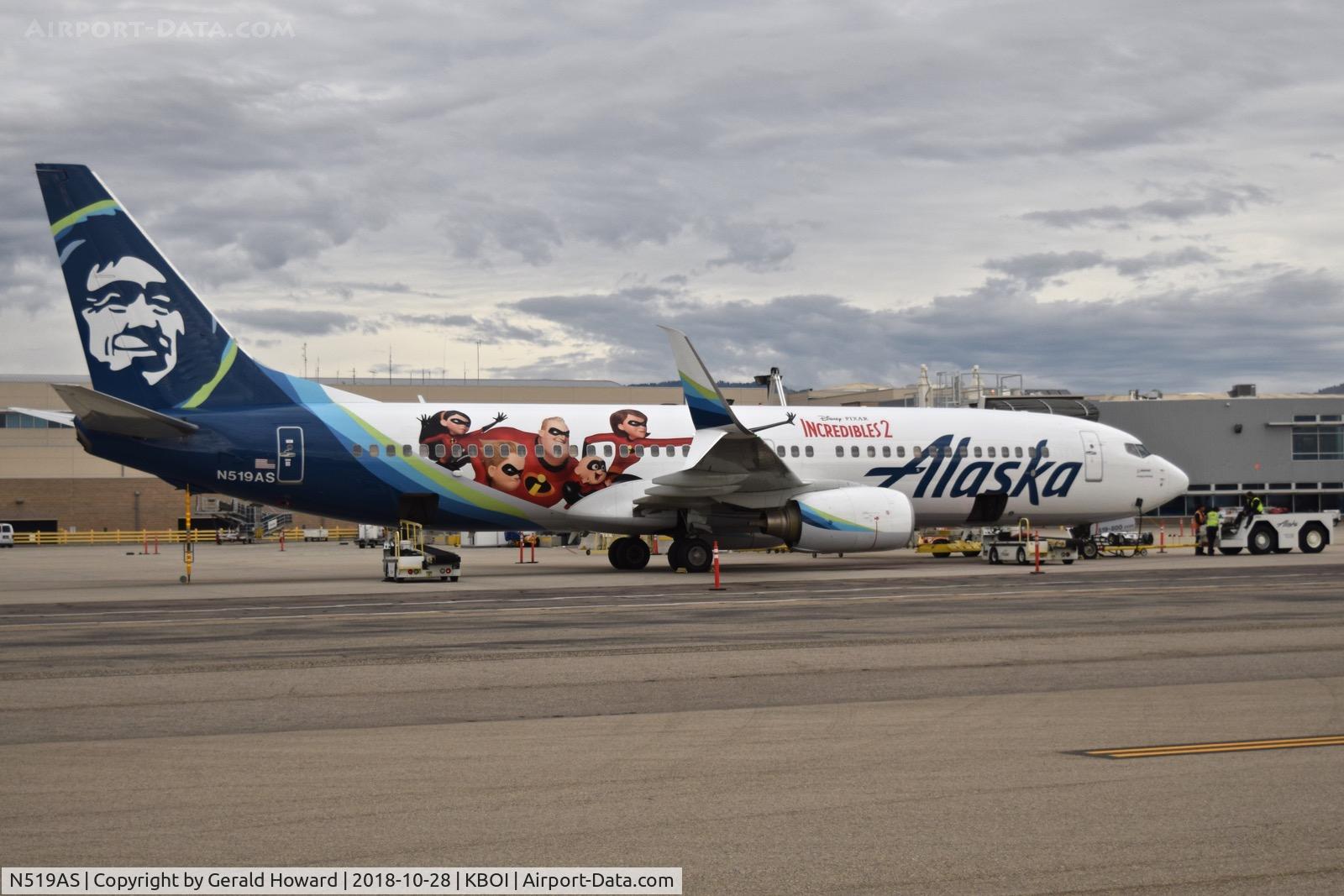 N519AS, 2009 Boeing 737-890 C/N 36482, Parked at the gate.