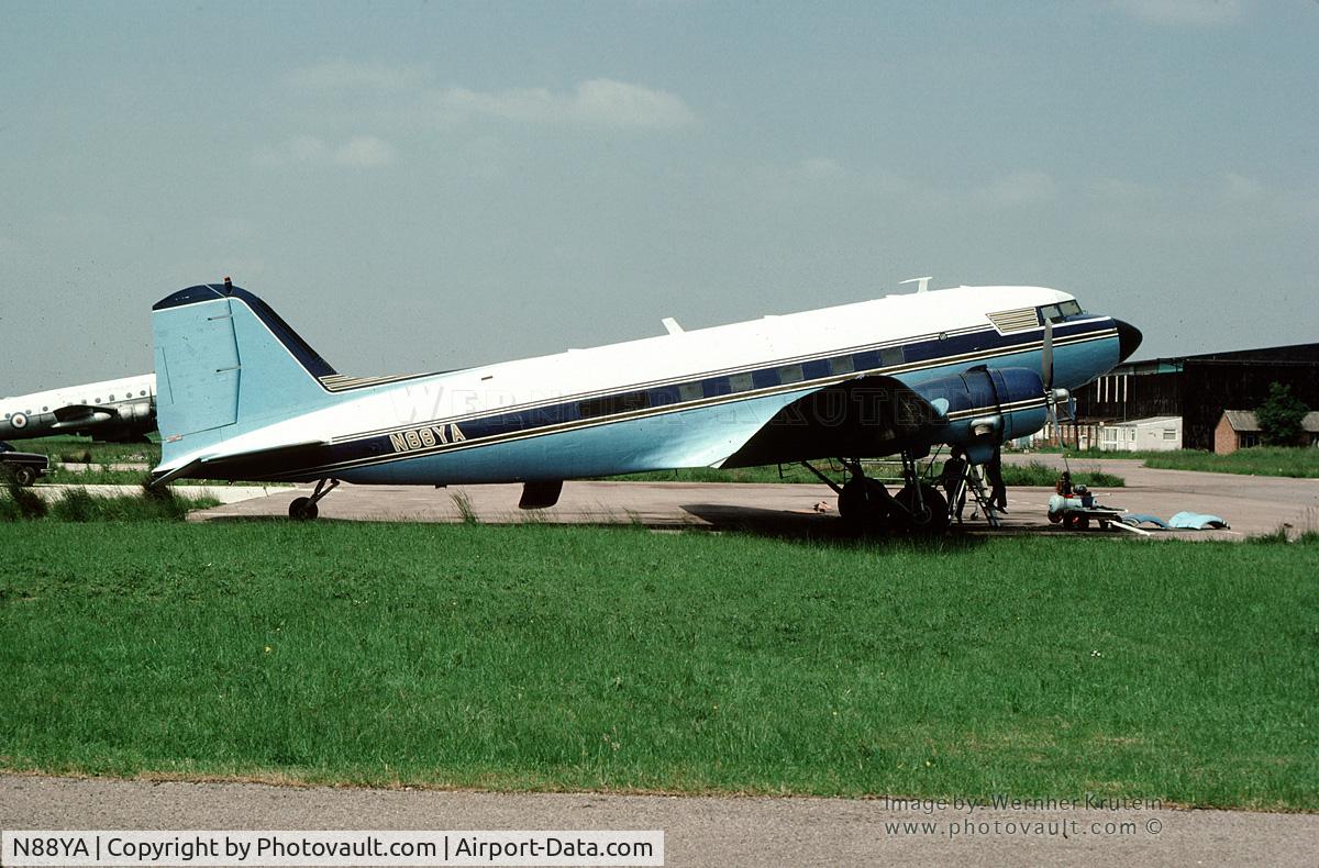 N88YA, 1943 Douglas DC-3C-S1C3G (C-47A) C/N 9995, N88YA on the tarmac June 1977