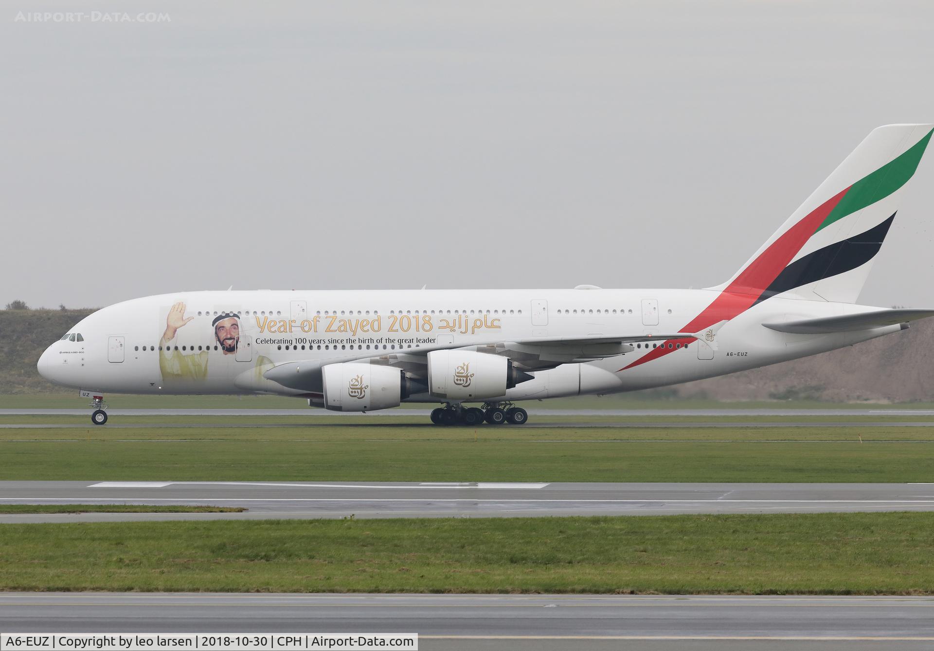 A6-EUZ, 2017 Airbus A380-842 C/N 244, Copenhagen 30.10.2018