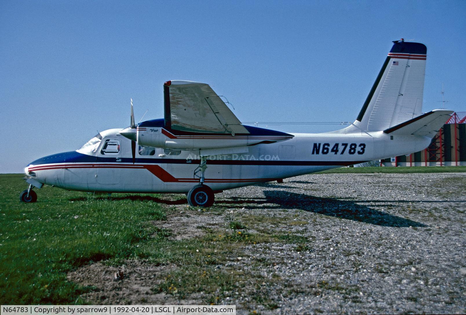 N64783, Aero Commander 500-A C/N 500A-1272-95, At Lausanne-Blecherette airfield