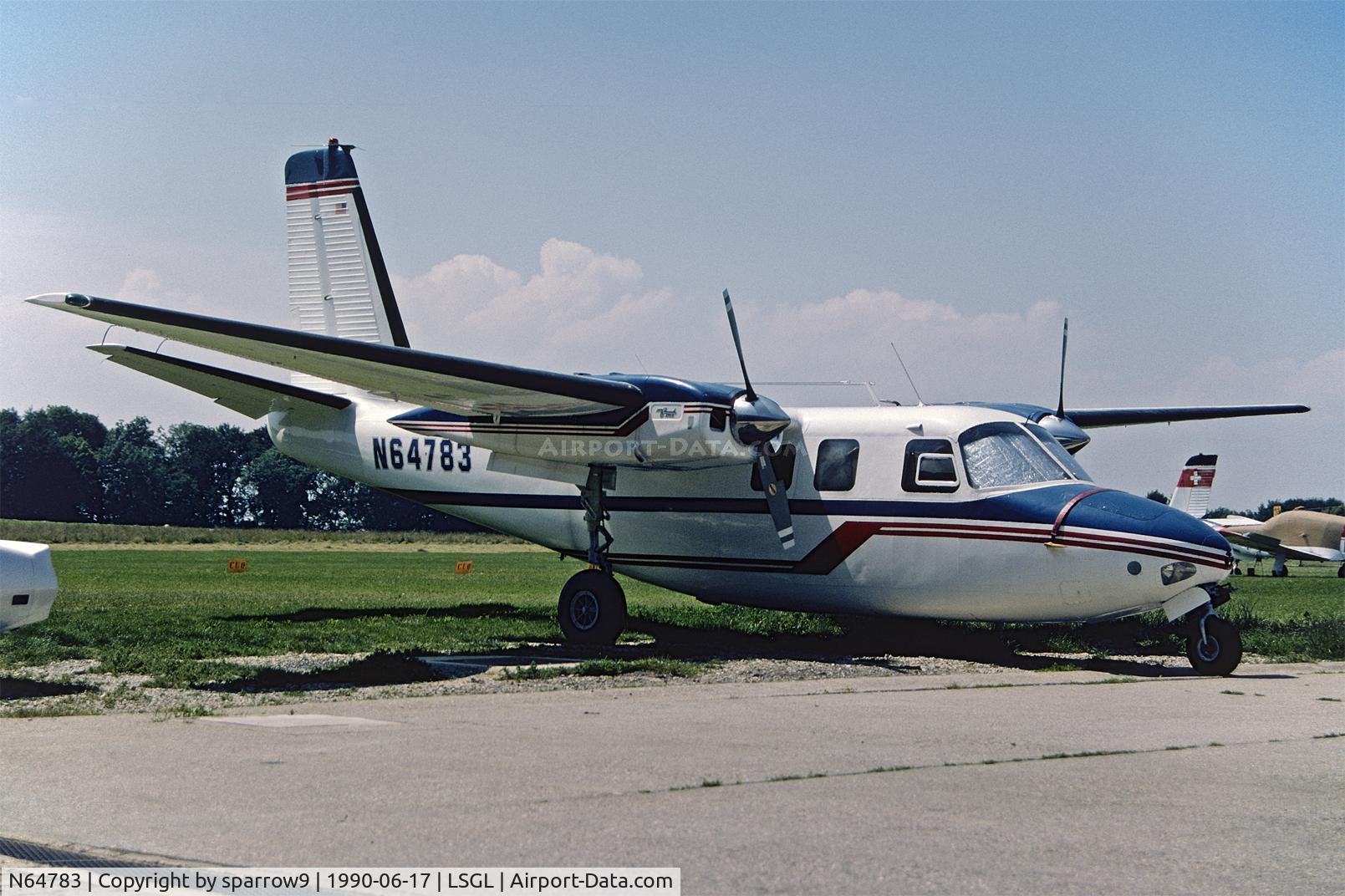 N64783, Aero Commander 500-A C/N 500A-1272-95, At Lausanne-Blecherette airfield.