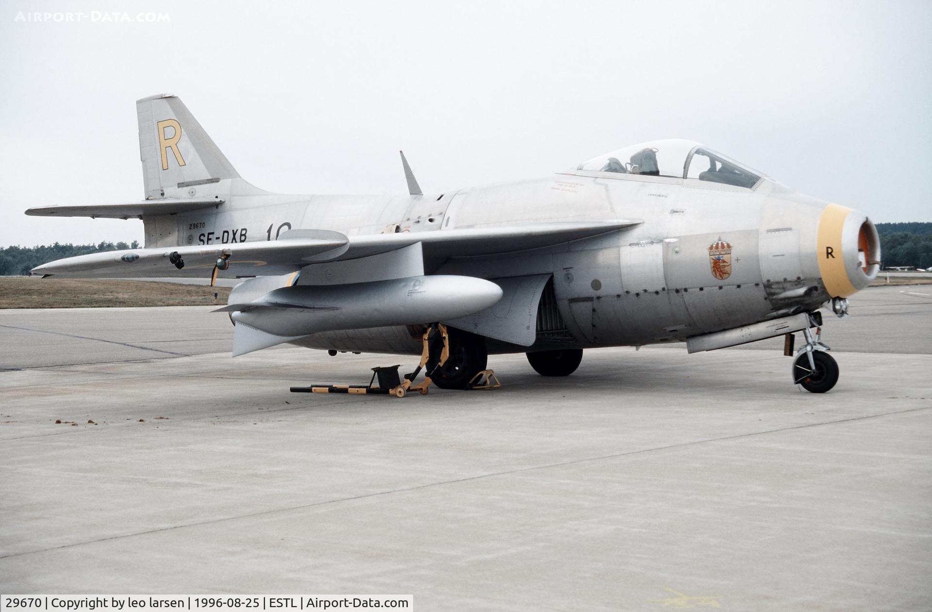 29670, 1955 Saab J-29F Tunnan C/N 29670, Ljungbyhed F.5 Air Base 25.8.1996