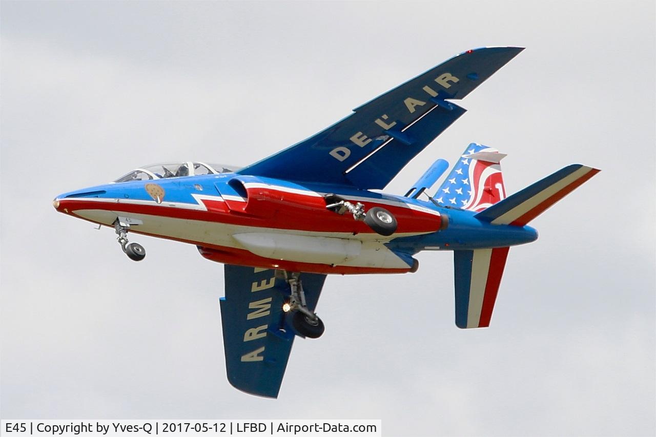 E45, Dassault-Dornier Alpha Jet E C/N E45, Dassault-Dornier Alpha Jet E (F-TETF), Leader of Patrouille de France 2017, On final rwy 23, Bordeaux-Mérignac Air Base 106 (LFBD-BOD) Open day 2017