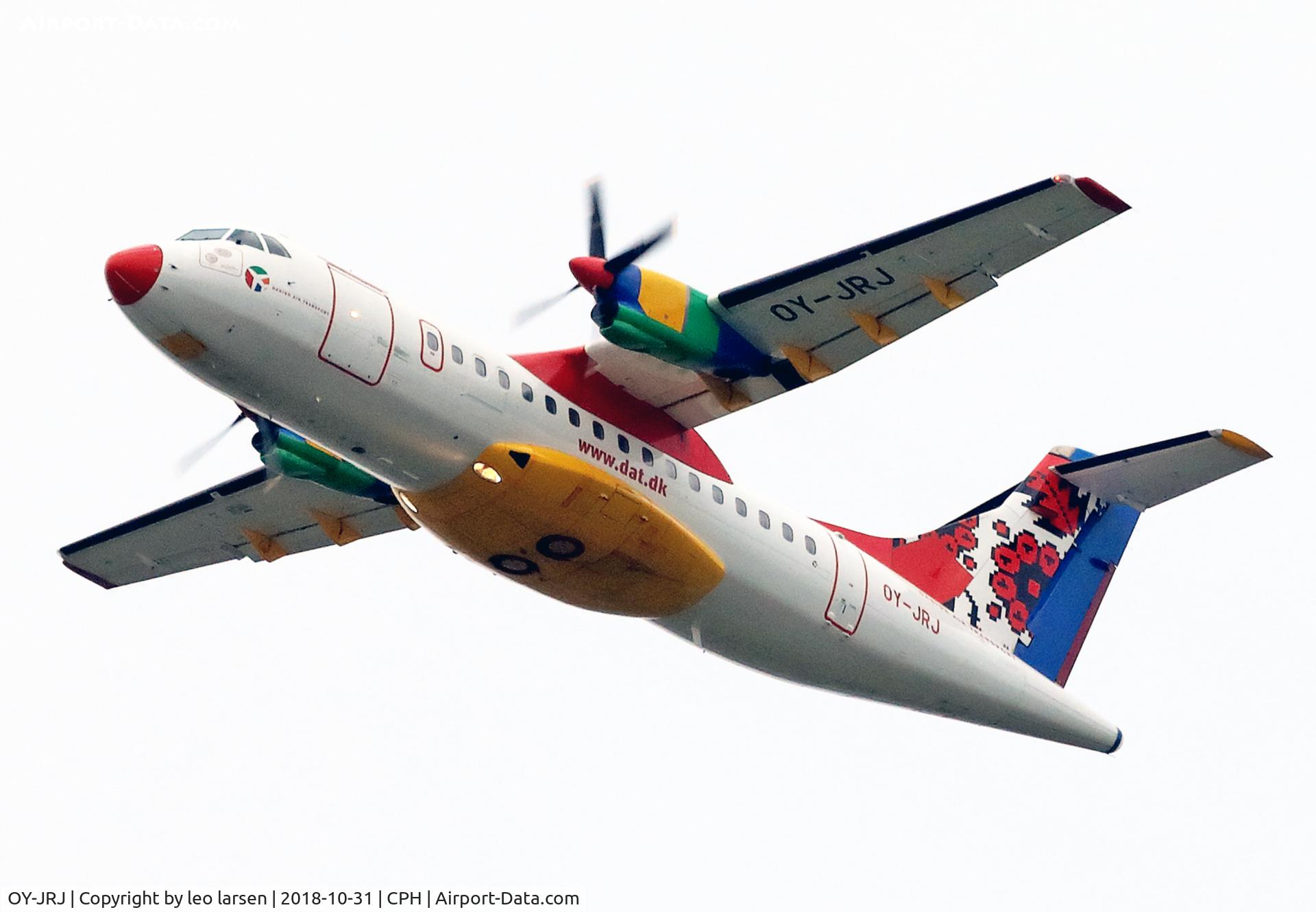 OY-JRJ, 1987 ATR 42-320 C/N 036, Copenhagen 31.10.2018