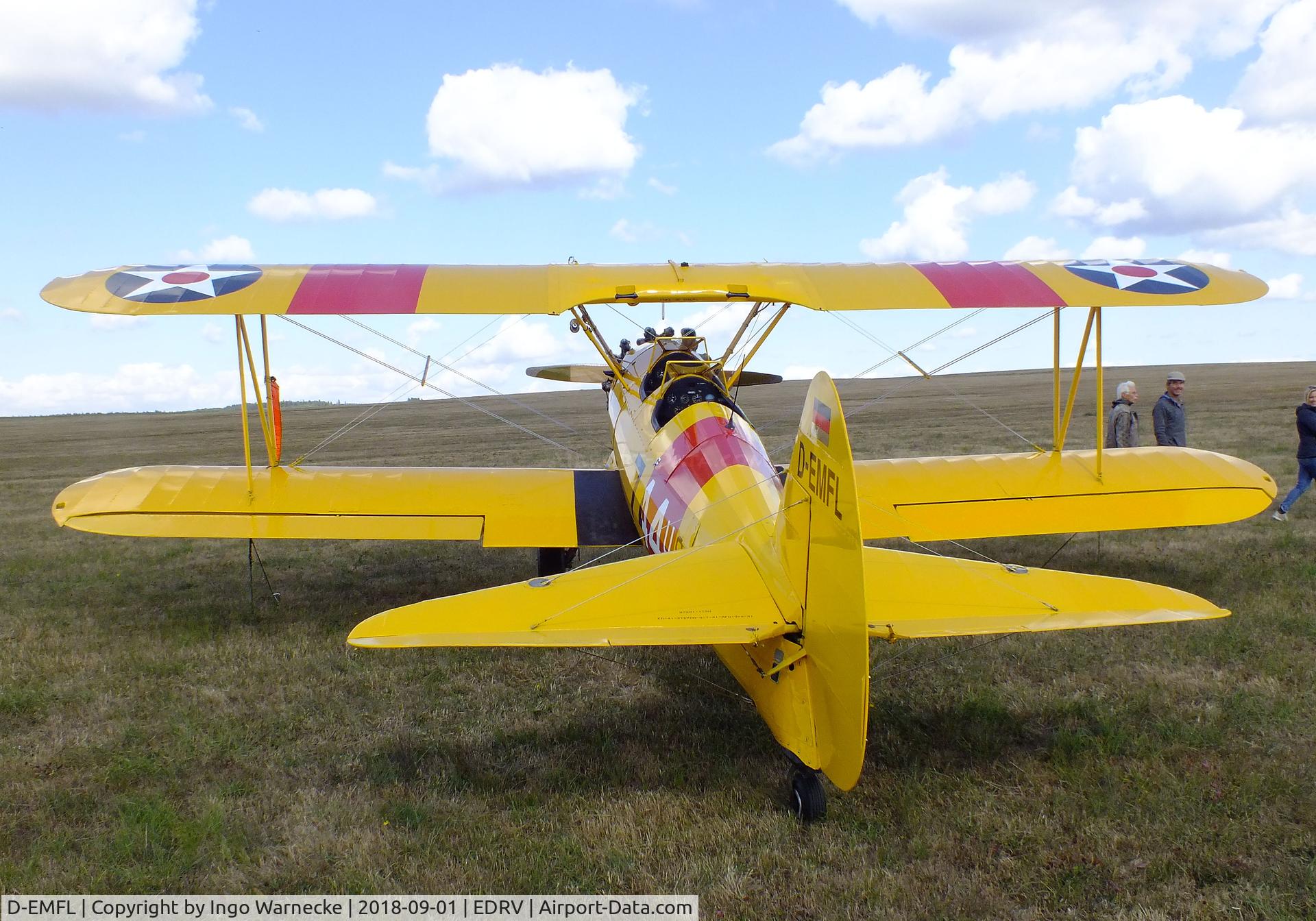 D-EMFL, 1942 Boeing PT-17 Kaydet (A75N1) C/N 75-4695, Boeing (Stearman) PT-17 at the 2018 Flugplatzfest Wershofen