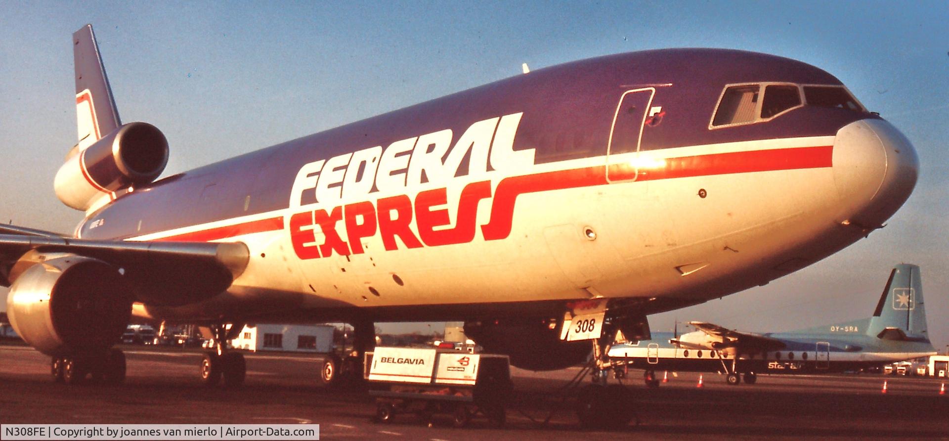 N308FE, 1986 McDonnell Douglas MD-10-30F C/N 48297, Brussels hub '80s