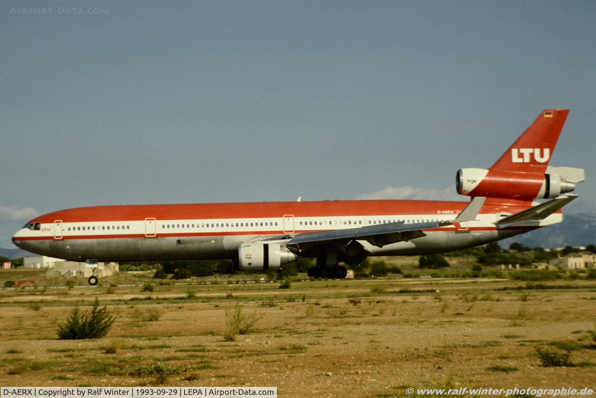 D-AERX, 1992 McDonnell Douglas MD-11F C/N 48486, McDonnell Douglas MD11F - LT LTU LTU International Airways - 48486 - D-AERX - 29.09.1993 - PMI